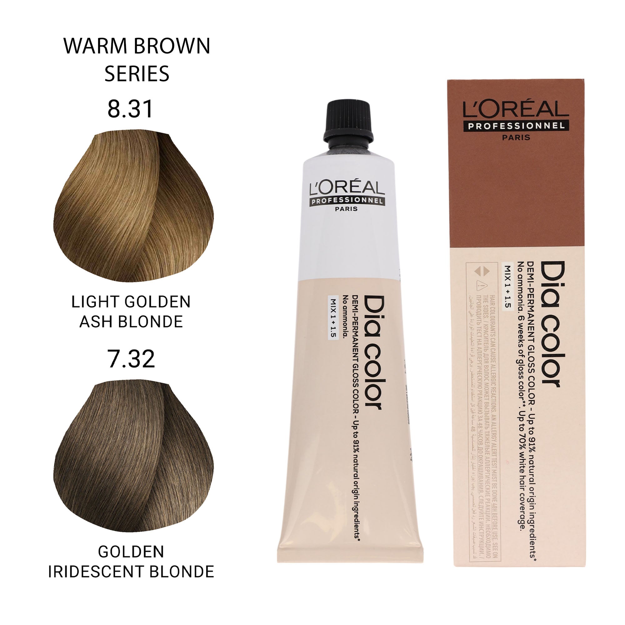 Loreal Professionnel - Dia Color Demi Permanent Gloss Hair Colour Warm Brown Series 60ml