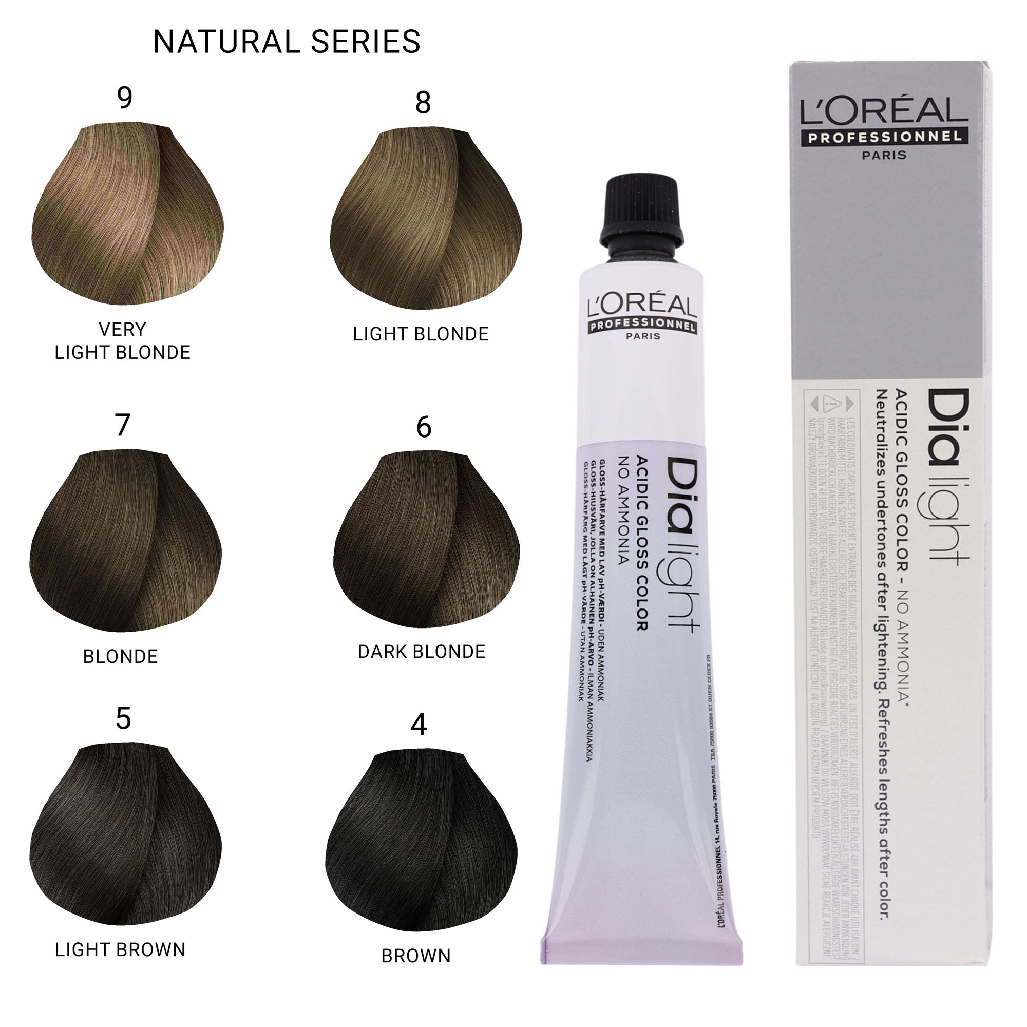 Loreal Professionnel - Dia Light Demi Permanent Acidic Gloss Hair Colour Natural Series 50ml