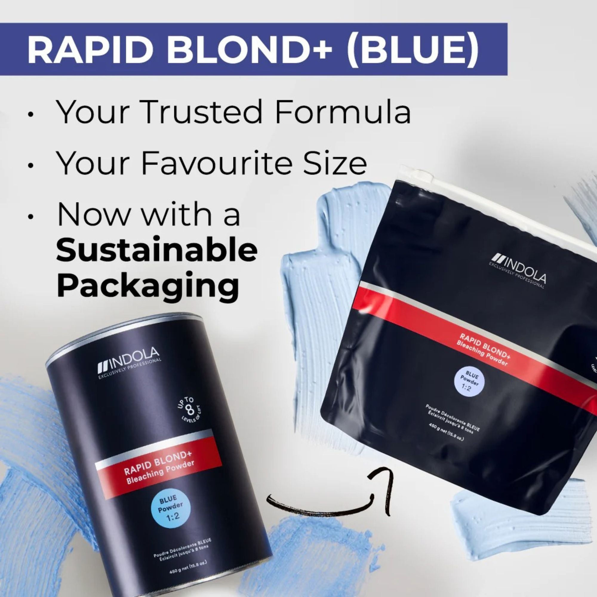 Indola - Profession Rapid Blond+ Blue Bleaching Powder Pouch 450g