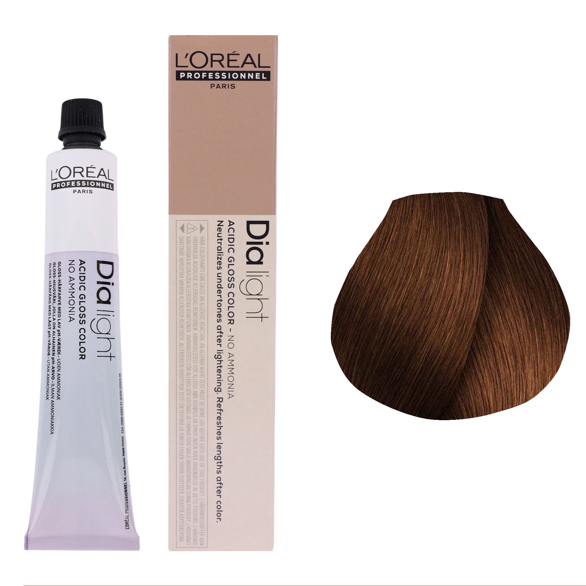 Loreal Professionnel - Dia Light Demi Permanent Acidic Gloss Hair Colour Warm Brown Series 50ml