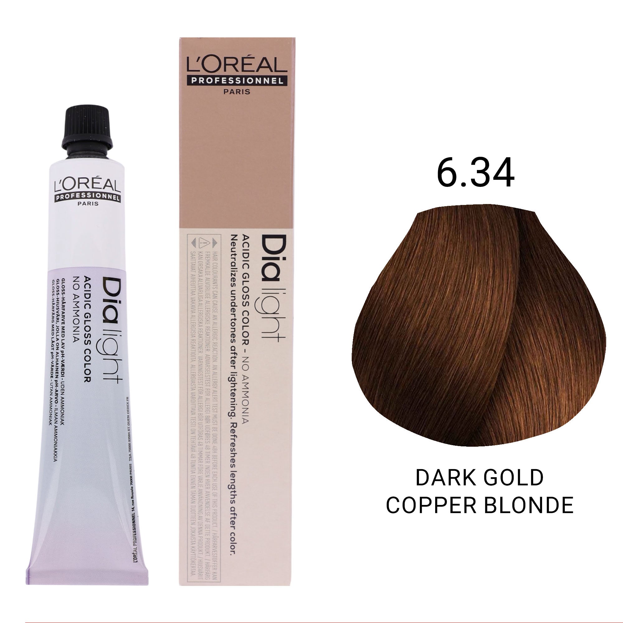 Loreal Professionnel - Dia Light Demi Permanent Acidic Gloss Hair Colour Warm Brown Series 50ml