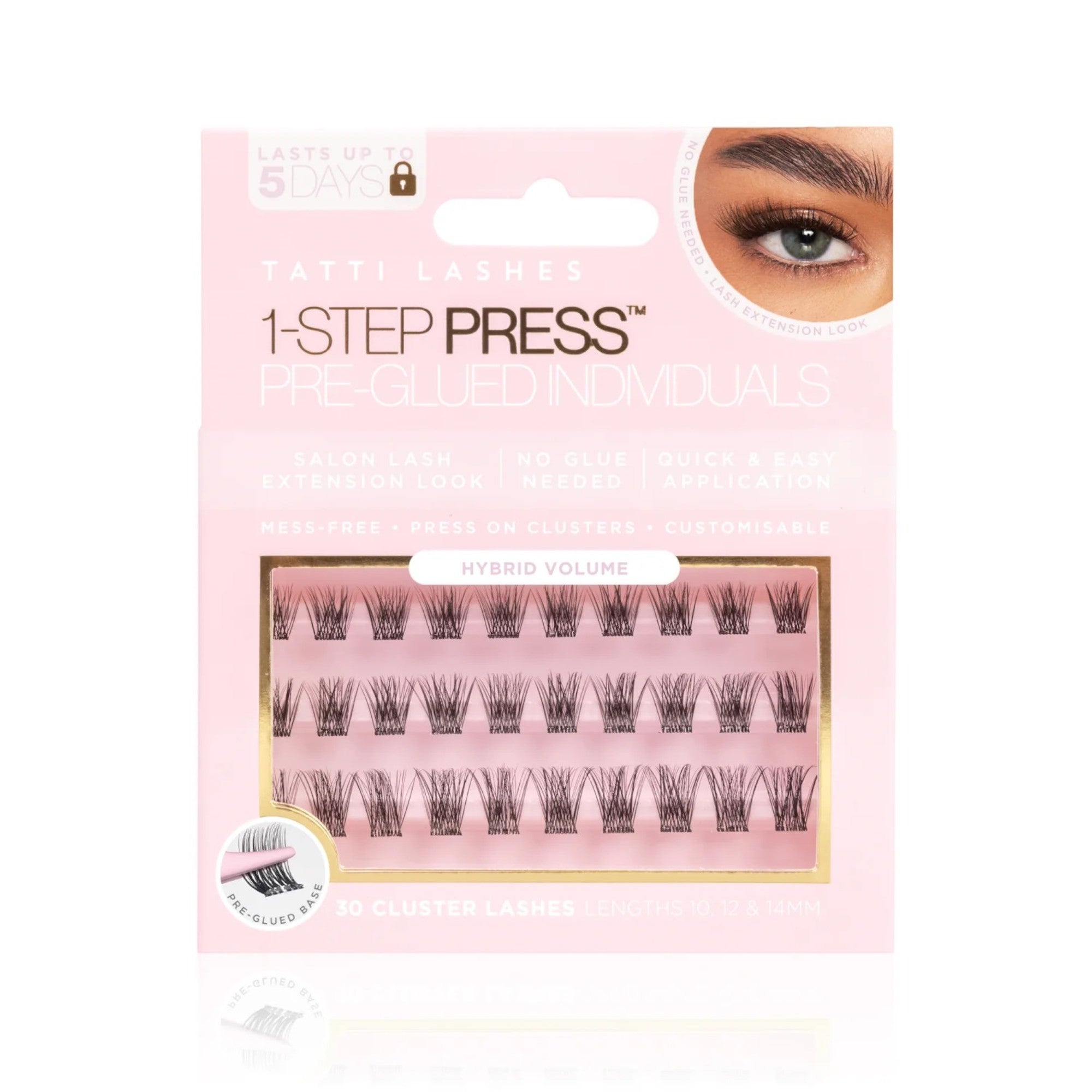 Tatti Lashes - 1-Step Press Pre-Glued Individual Cluster Lashes Hybrid Volume