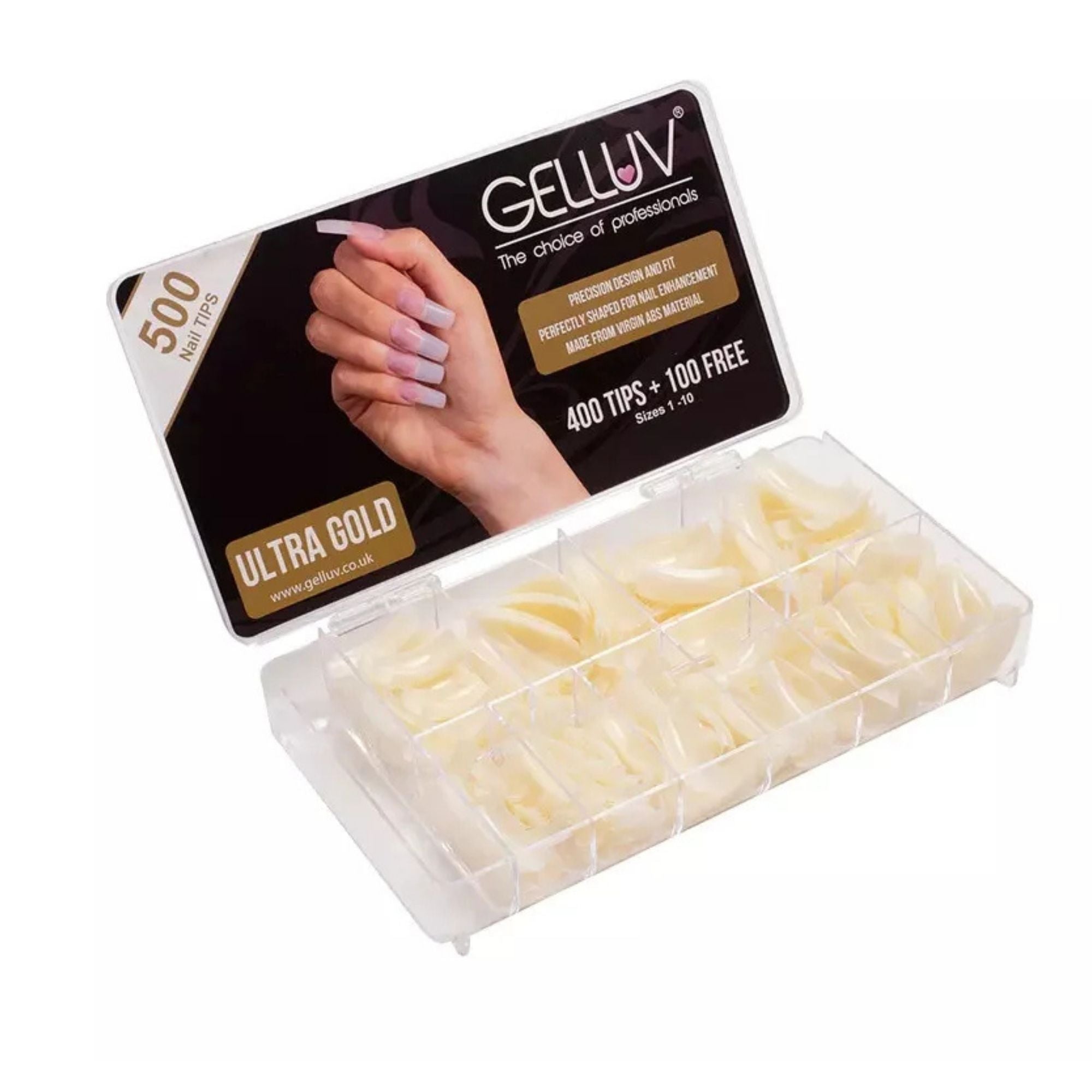 Gelluv - Ultra Gold Nail Tips 1-10 Sizes 500pcs