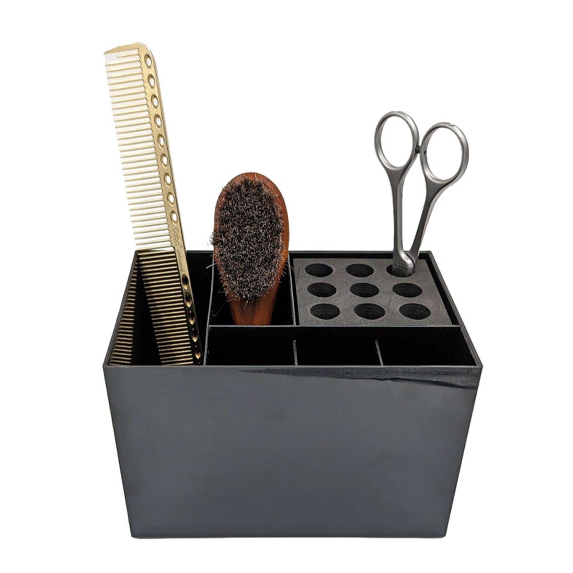 Eson - Scissor & Brush Holder Non-Slip Storage Box With Foam Grip (Black)
