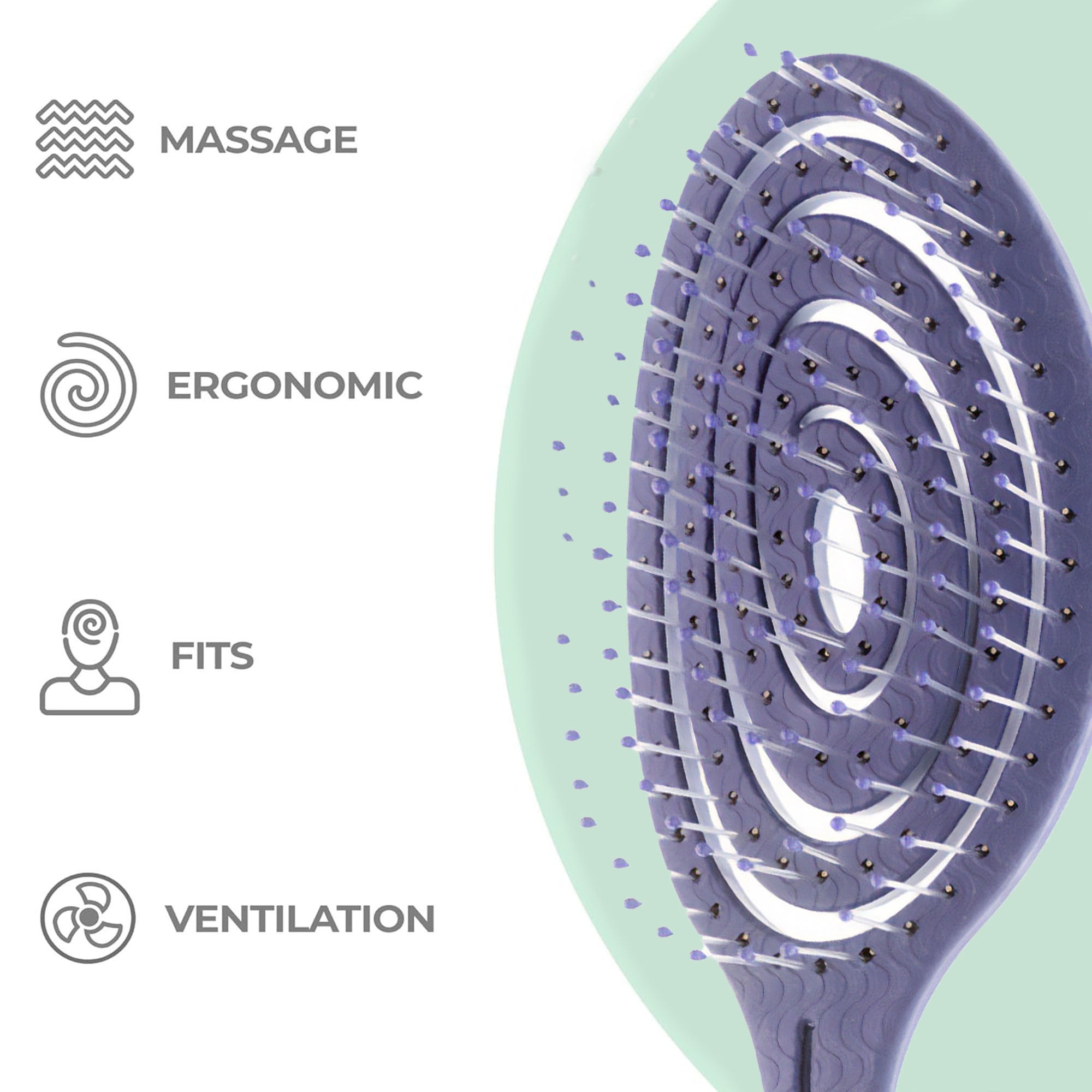 Head Jog - Detangler Straw Brush Berry 22.5cm