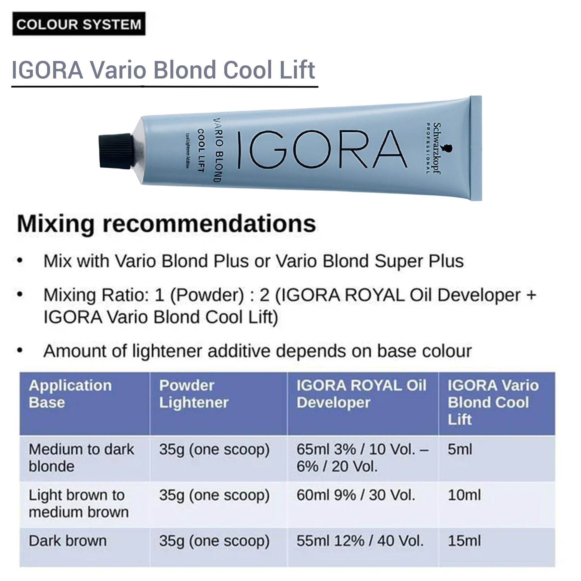Schwarzkopf Professional - Igora Vario Cream Lightener Cool Lift 60ml