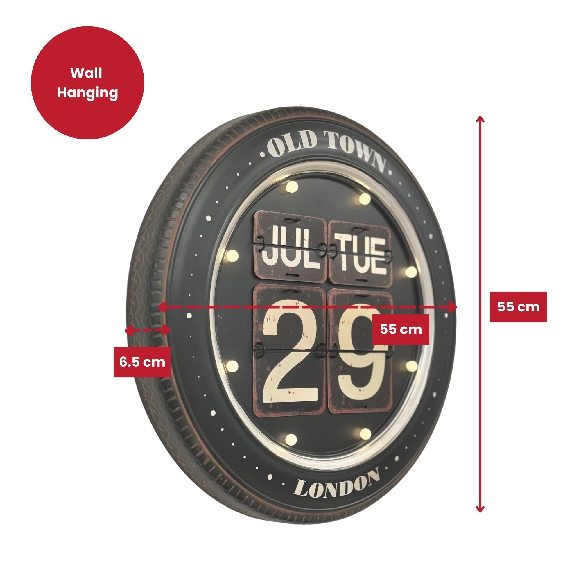 Eson - Vintage Style Flip Calendar With Led Lights