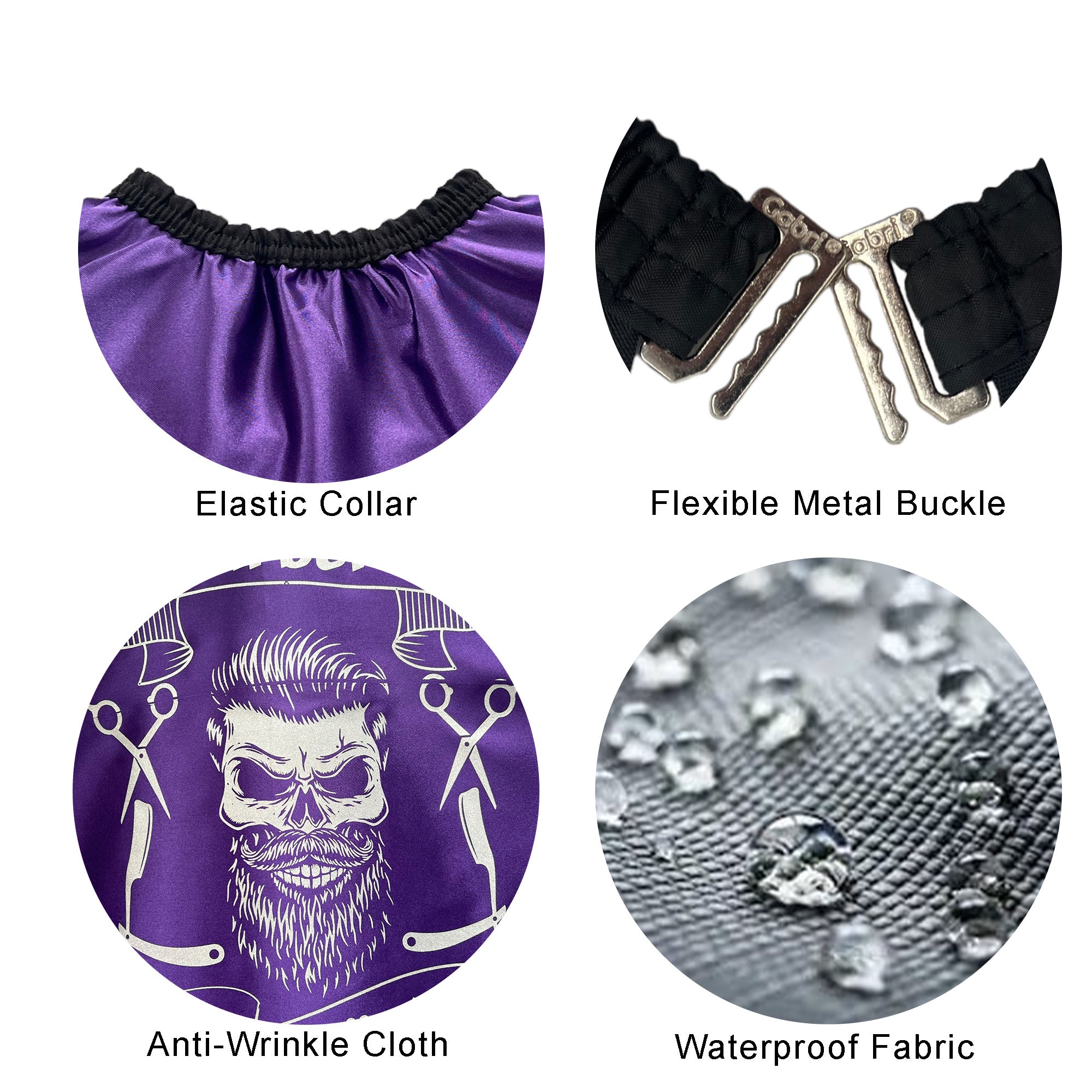 Gabri - Barber Hairdressing Hair Cutting Capes & Gowns Skull Pattern (Purple)