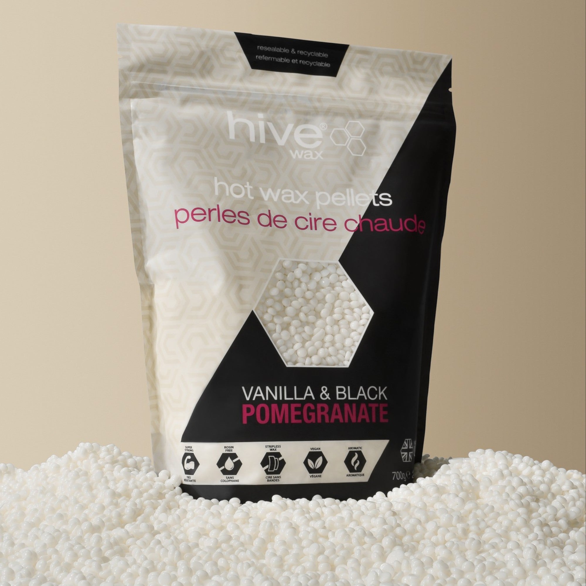Hive - Hot Film Wax Pellets Vanilla & Black Pomegranate 700g