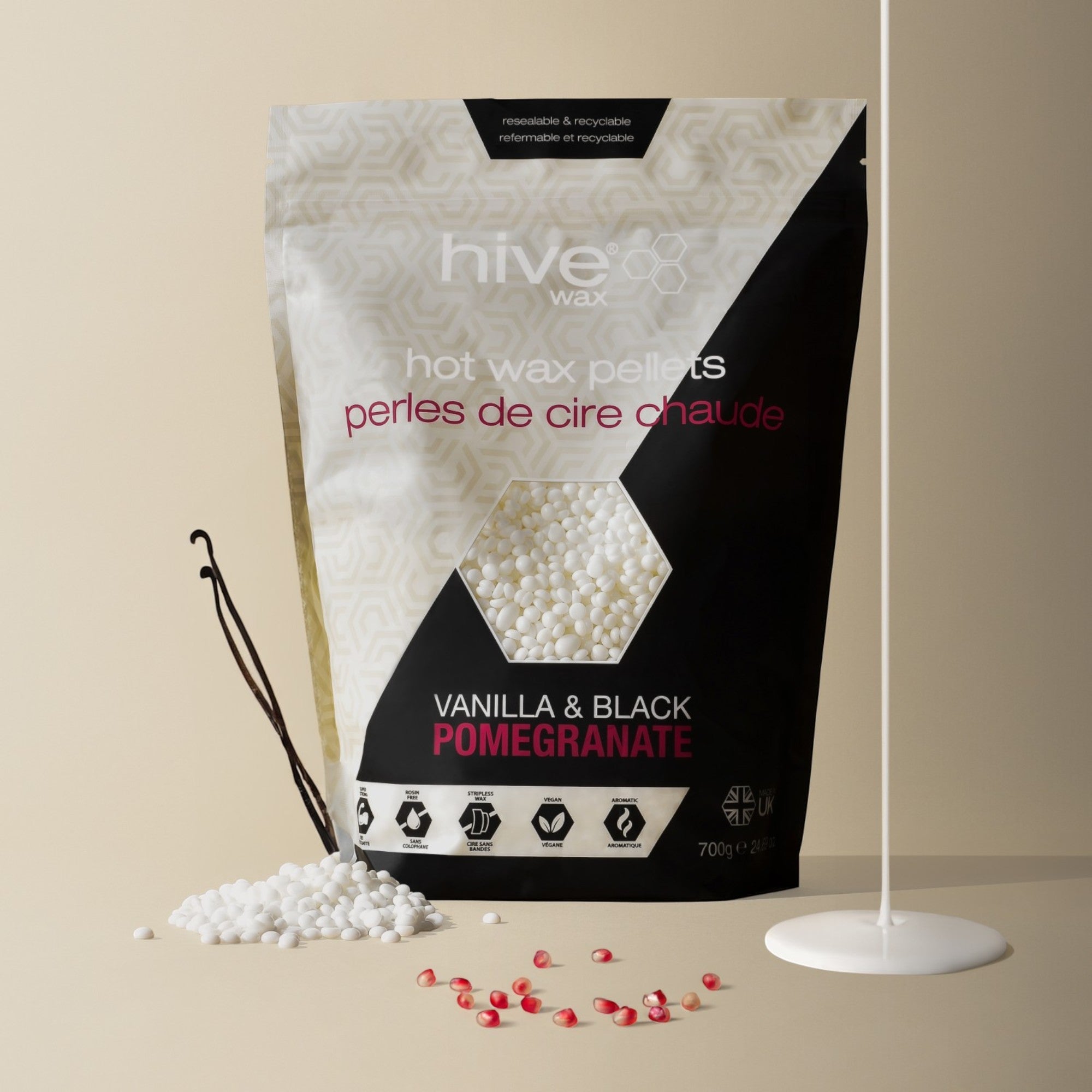 Hive - Hot Film Wax Pellets Vanilla & Black Pomegranate 700g