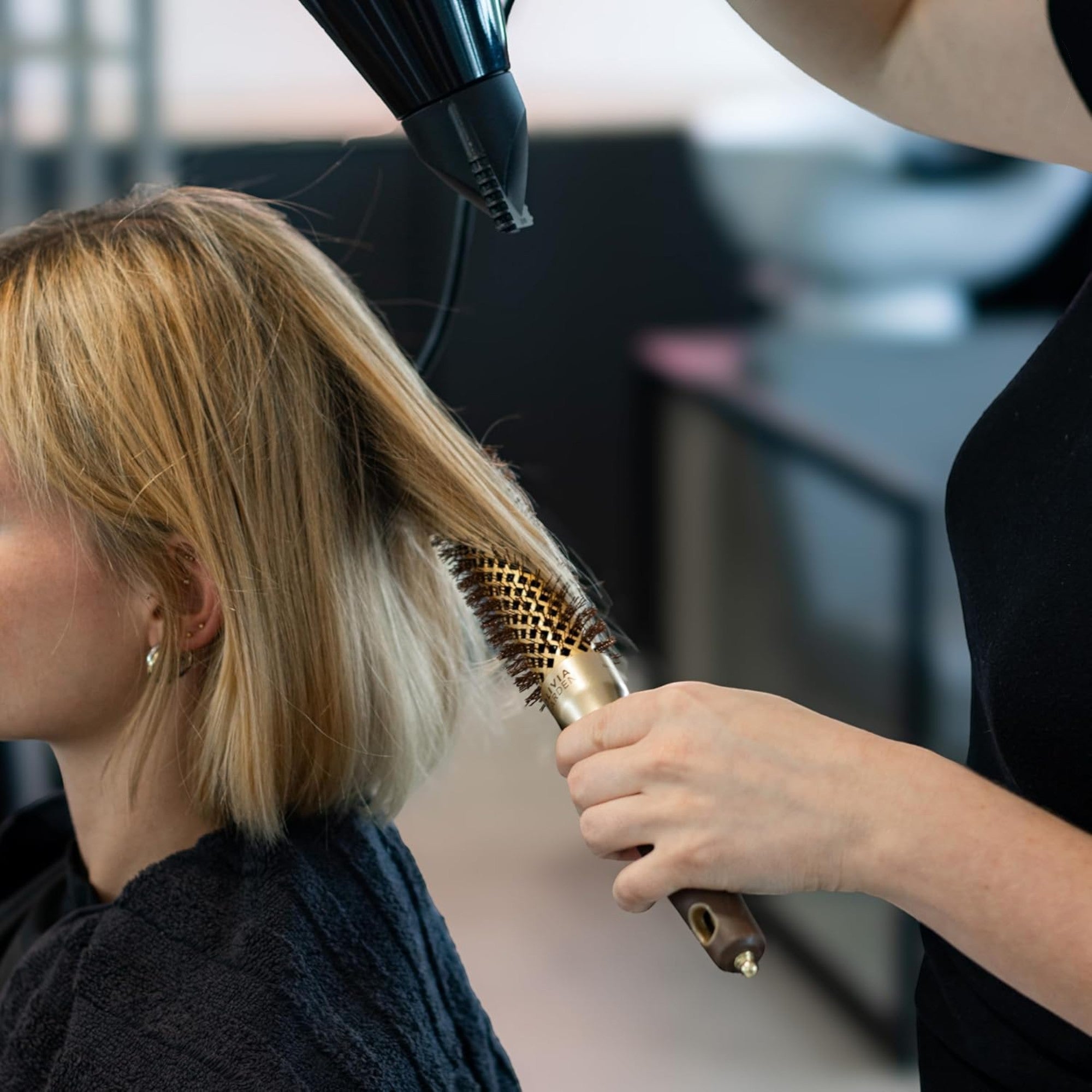 Olivia Garden - Expert Blowout Shine Wavy Bristles Gold & Brown 25mm