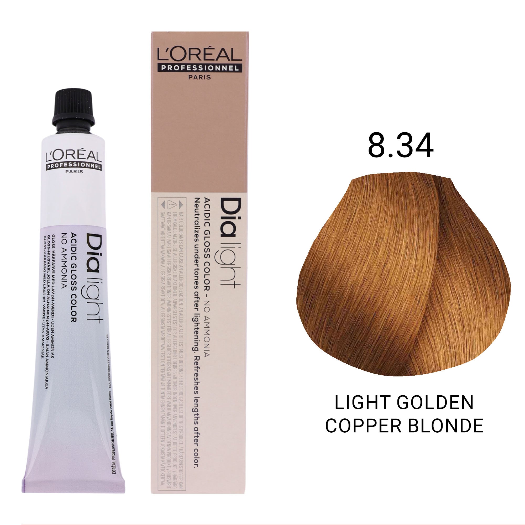 Loreal Professionnel - Dia Light Demi Permanent Acidic Gloss Hair Colour Warm Brown Series 50ml