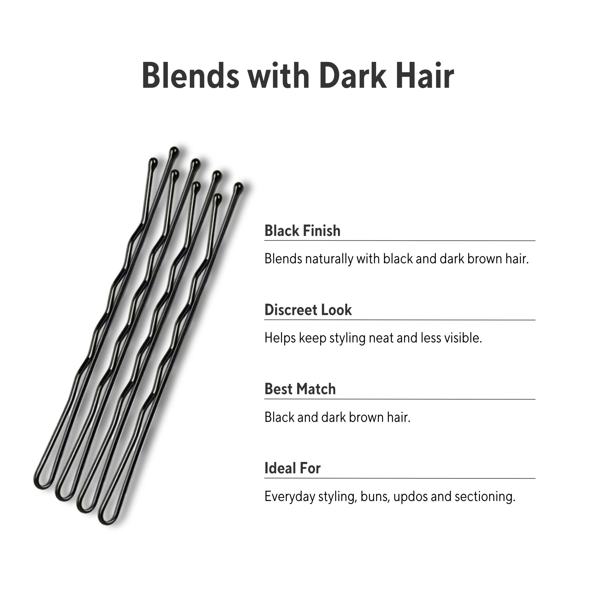 Eson - Black Kirby Grips – Wavy Hair Grips 5cm