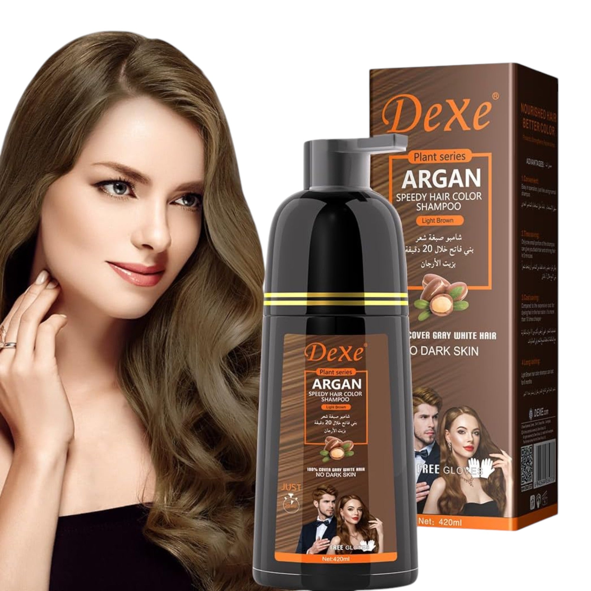 Dexe - Argan Speedy Hair Colour Shampoo Light Brown 420ml