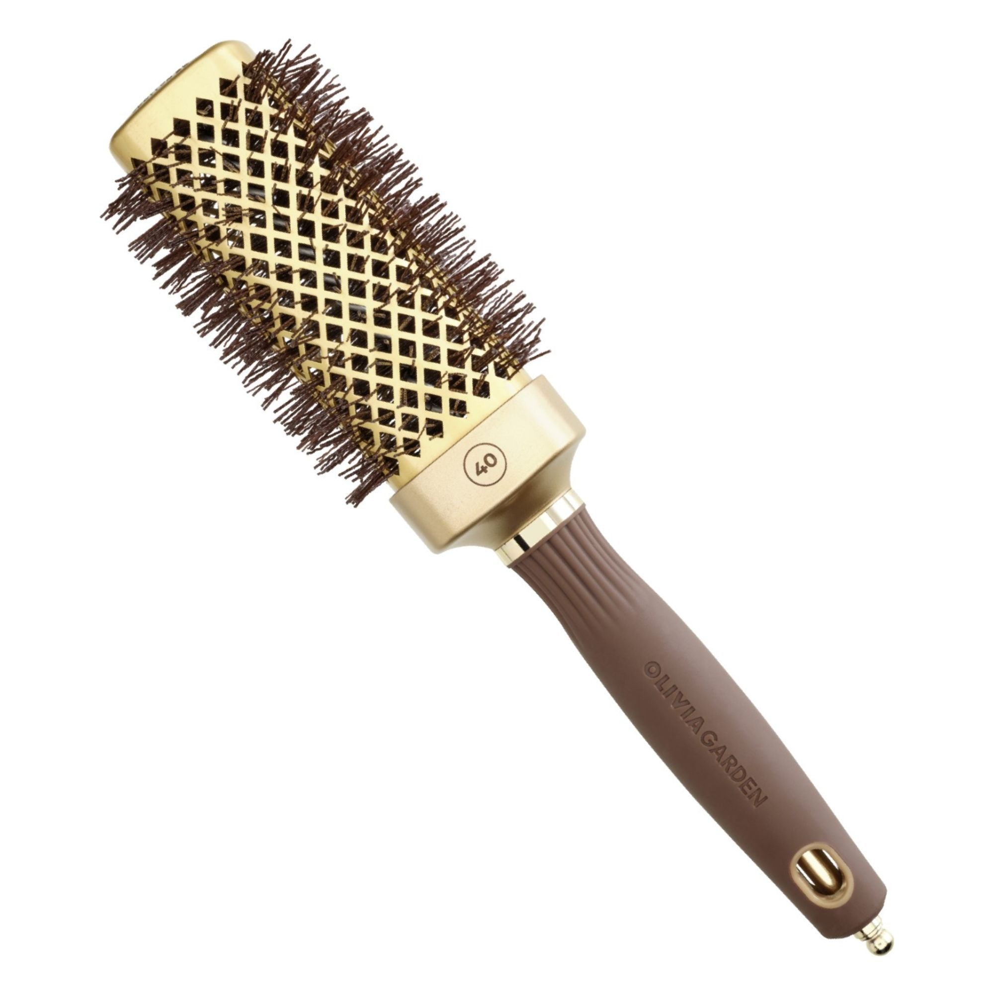 Olivia Garden - Expert Blowout Straight Wavy Bristles Gold & Brown 40mm