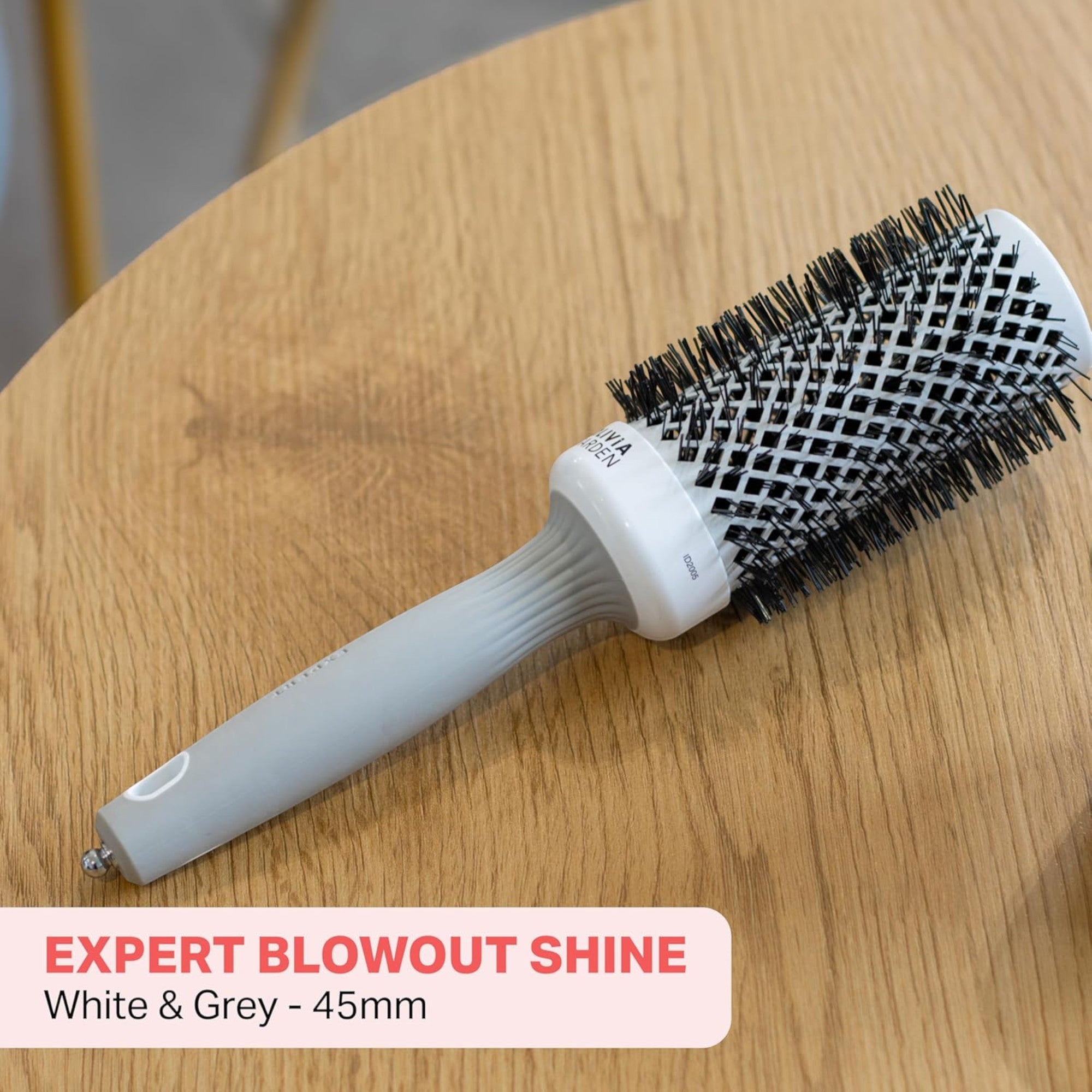 Olivia Garden - Expert Blowout Shine Wavy Bristles White & Grey 45mm