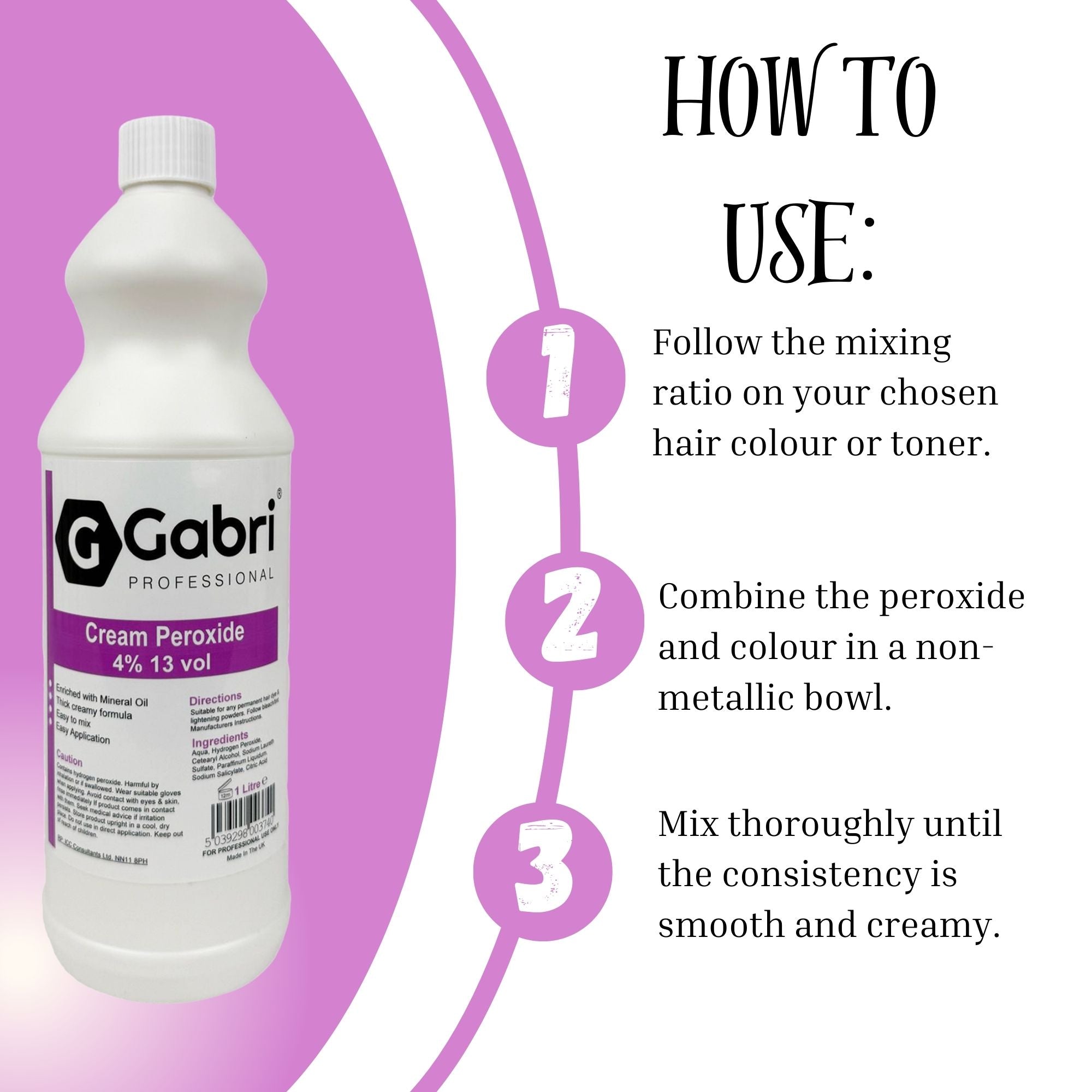 Gabri Professional - Cream Peroxide 4% 13 Vol 1000ml