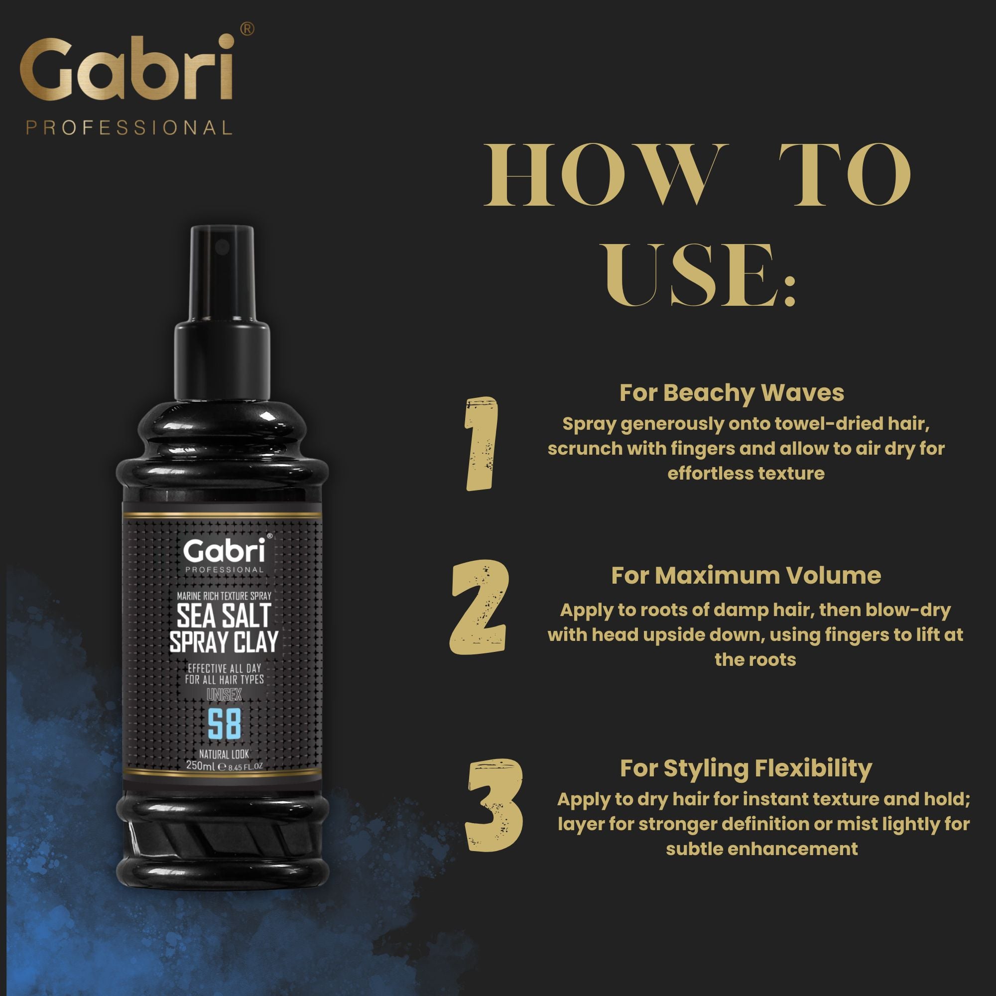 Gabri Professional - Sea Salt Spray Clay S8 Natural Look 250ml