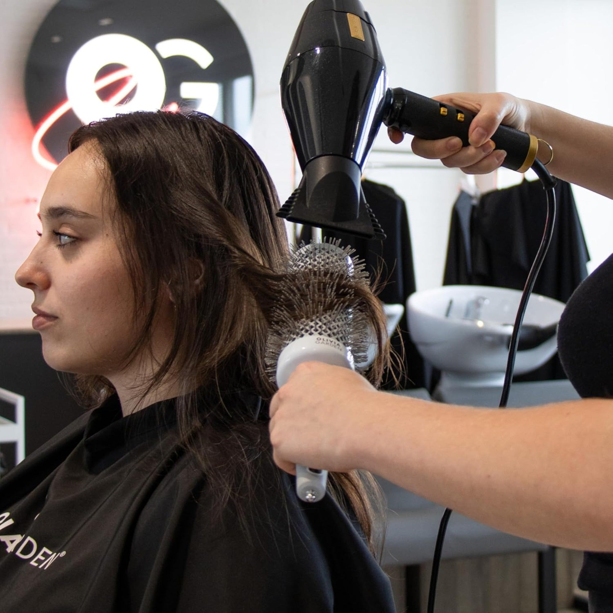 Olivia Garden - Expert Blowout Speed Wavy Bristles White & Grey 55mm