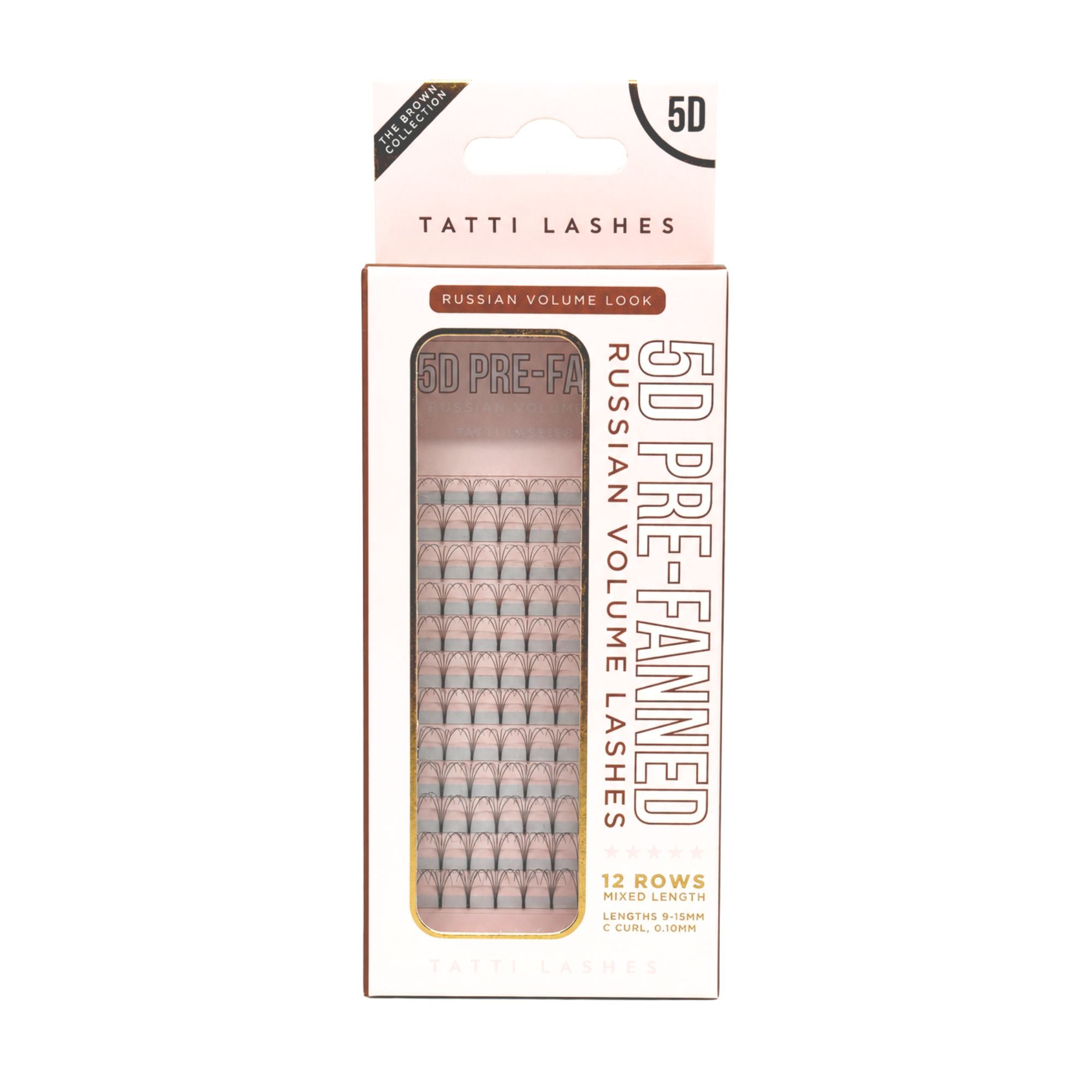 Tatti Lashes - 5D Pre-Fanned Russian Volume Lashes 0.10mm C Curl (9-15mm)
