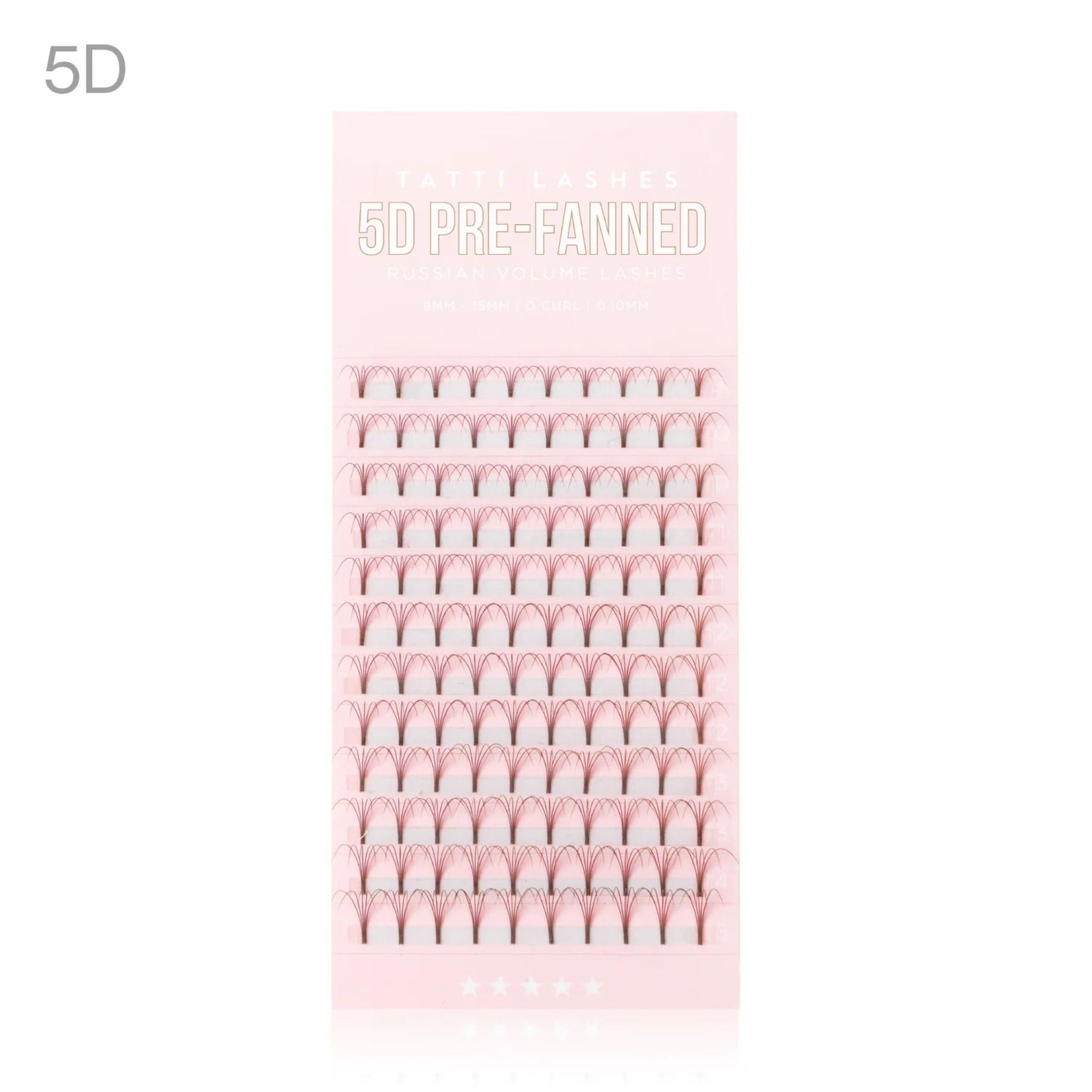 Tatti Lashes - 5D Pre-Fanned Russian Volume Lashes 0.10mm C Curl (9-15mm)