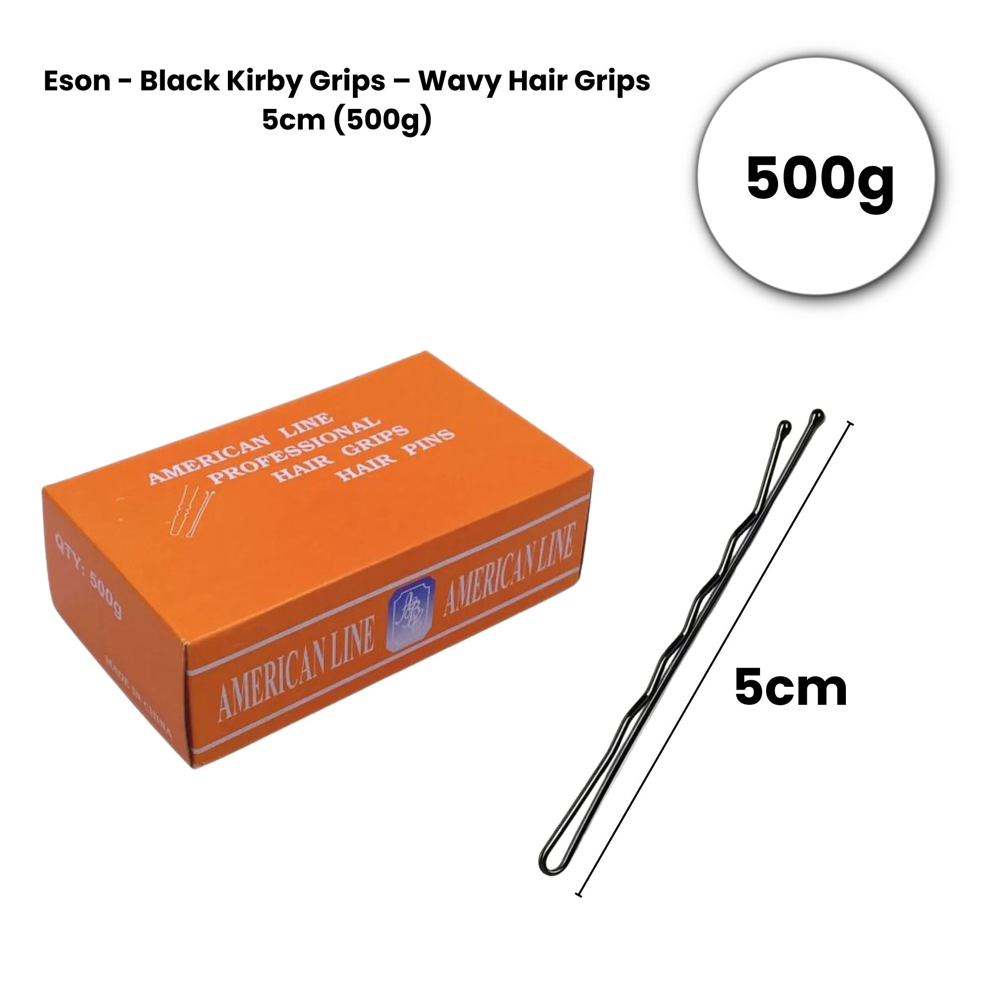 Eson - Black Kirby Grips – Wavy Hair Grips 5cm