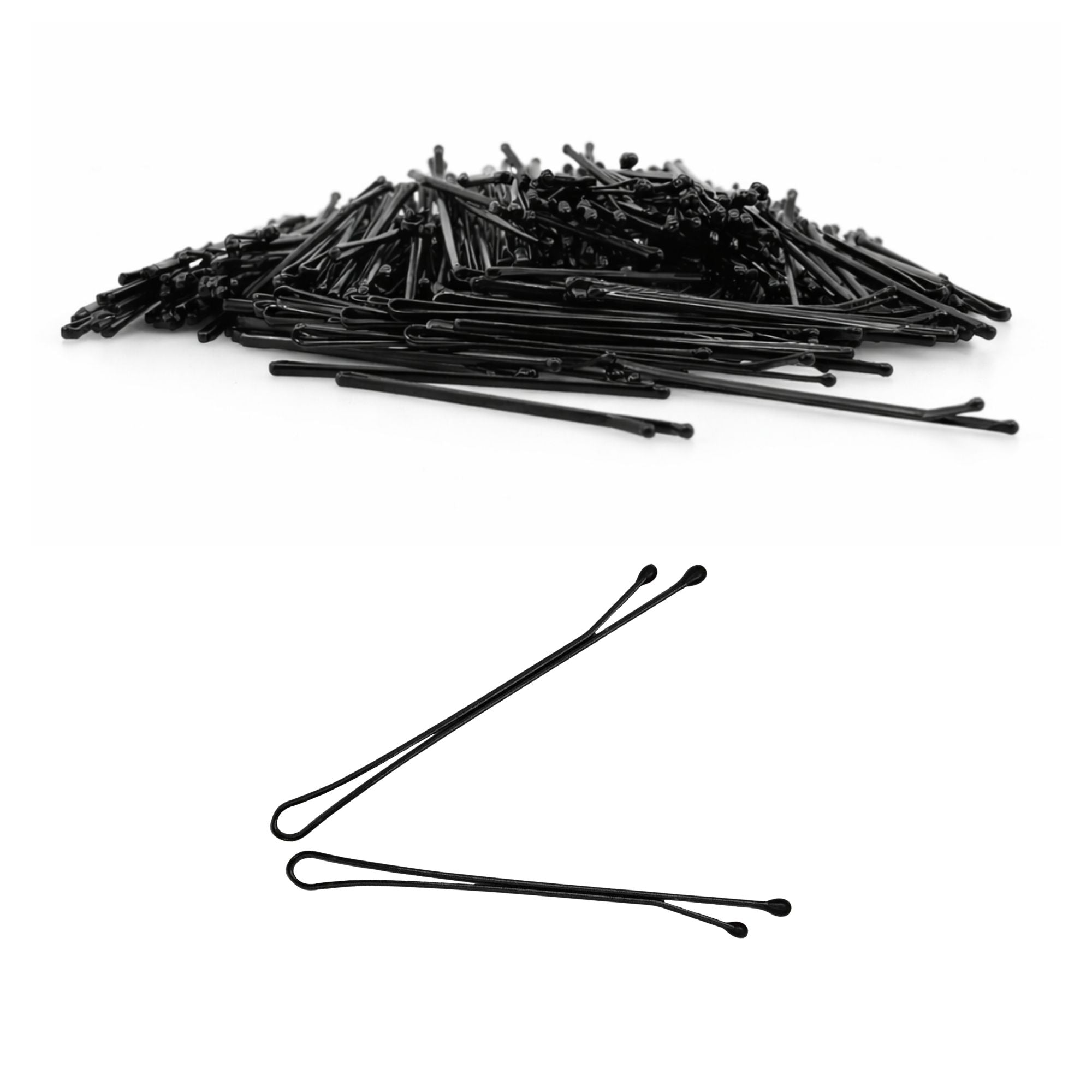 Eson - Black Flat Hair Pins – Ball-Tipped 5cm