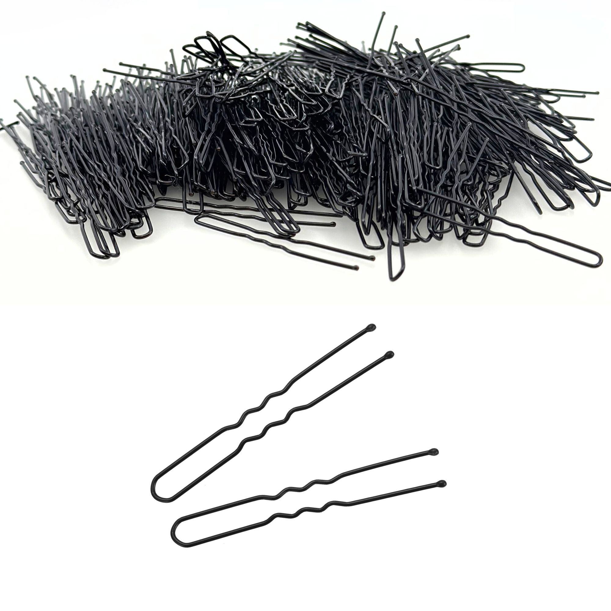 Eson - Black Wavy U-Pins – Bun & Updo Hair Pins 5cm