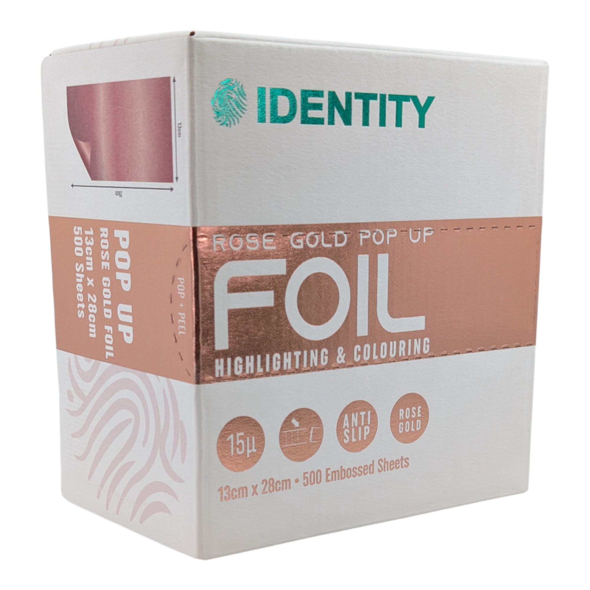 Identity - Pop Up Foil Embossed 130mm x 280mm (500 Sheets) - Rose Gold