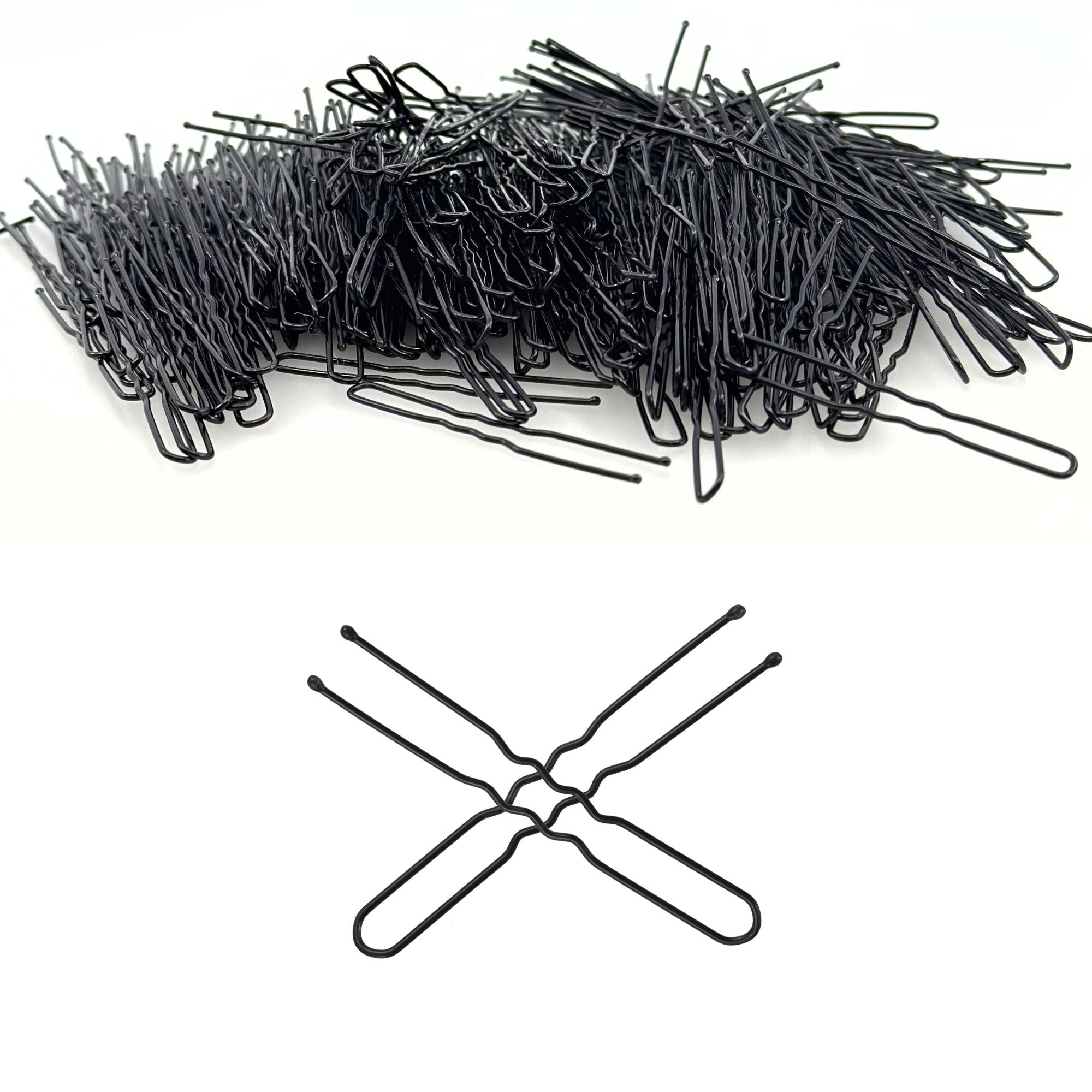 Eson - Black Wavy U-Pins – Bun & Updo Hair Pins 6cm