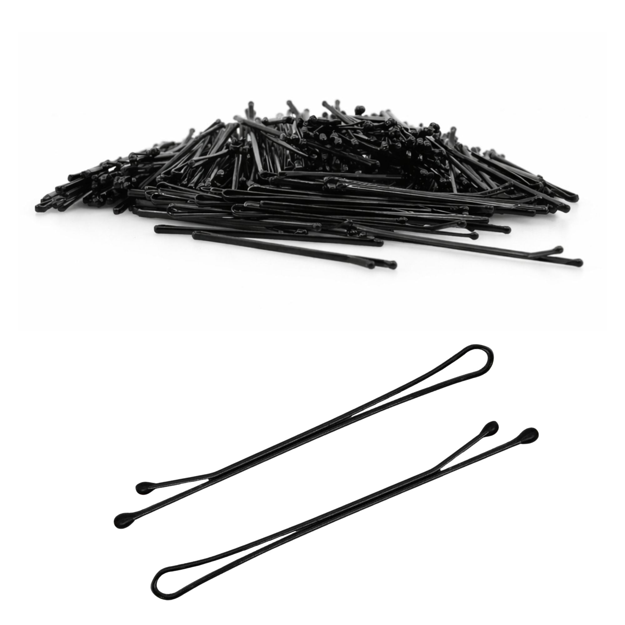 Eson - Black Flat Hair Pins – Ball-Tipped 7cm