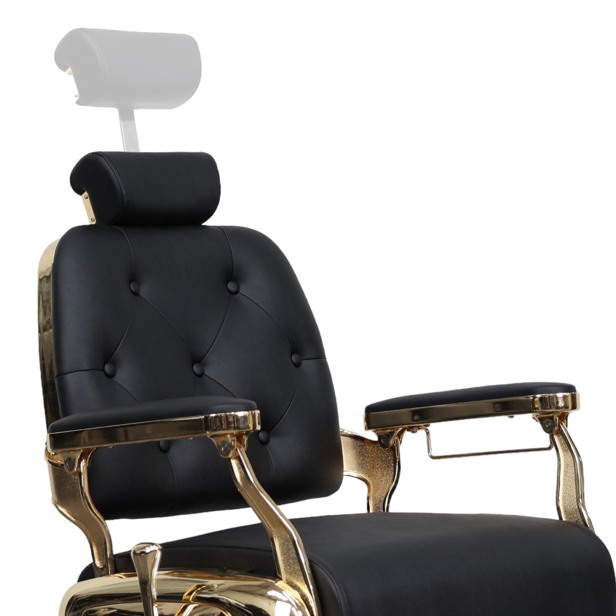 Barber Chair - Luxurious Belmont Black & Gold Accents