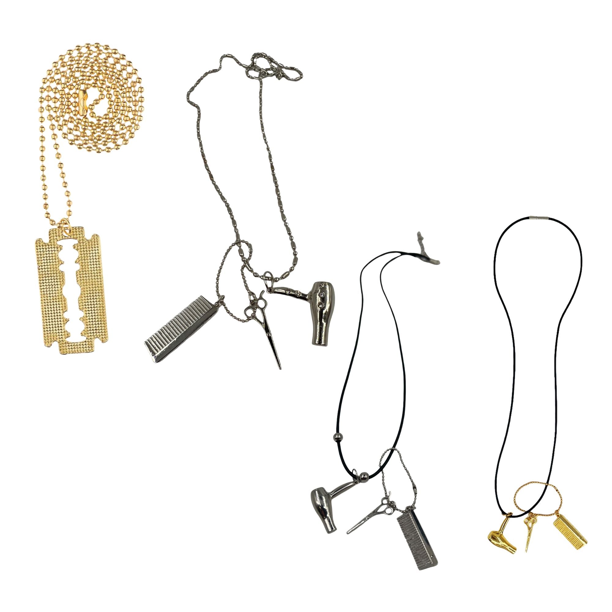 Eson - Necklace Razor Blade & Barber Tools