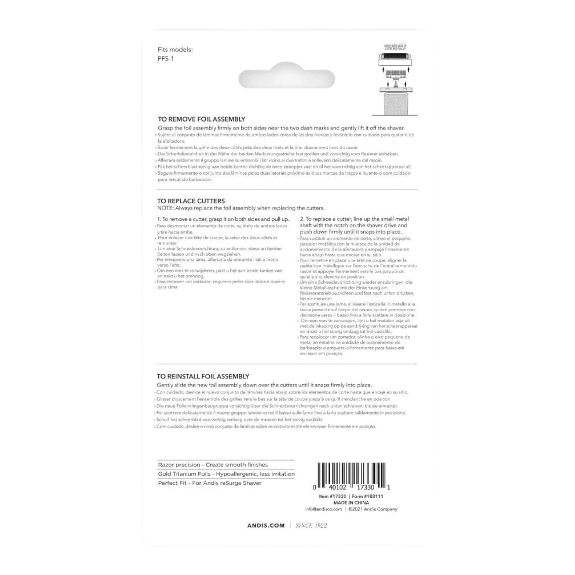 Andis - reSURGE Shaver Replacement Cutters and Foil 17330