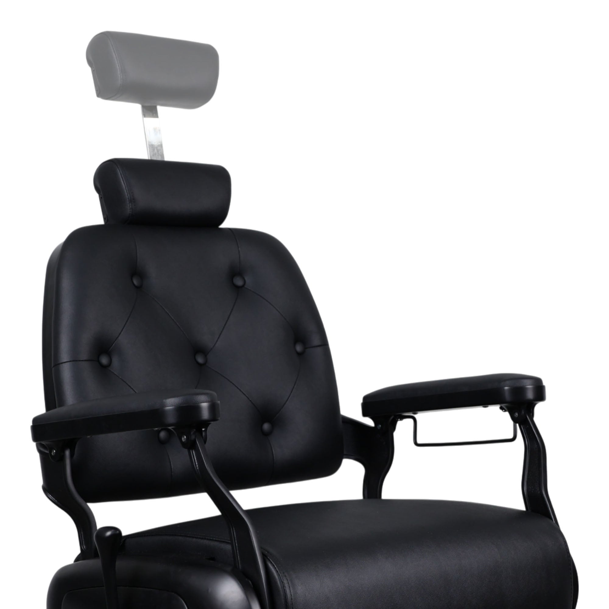 Barber Chair - Luxurious Belmont Black & Matte Black Accents