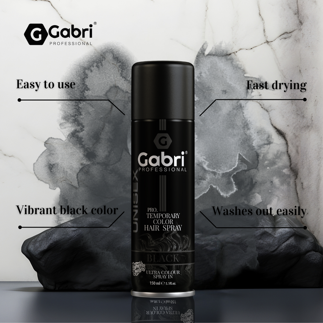 Gabri Professional - Pro Temporary Hair Colour Shimmer Spray Black 150ml