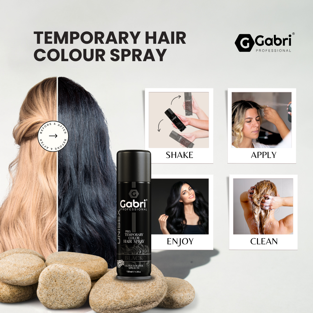 Gabri Professional - Pro Temporary Hair Colour Shimmer Spray Black 150ml
