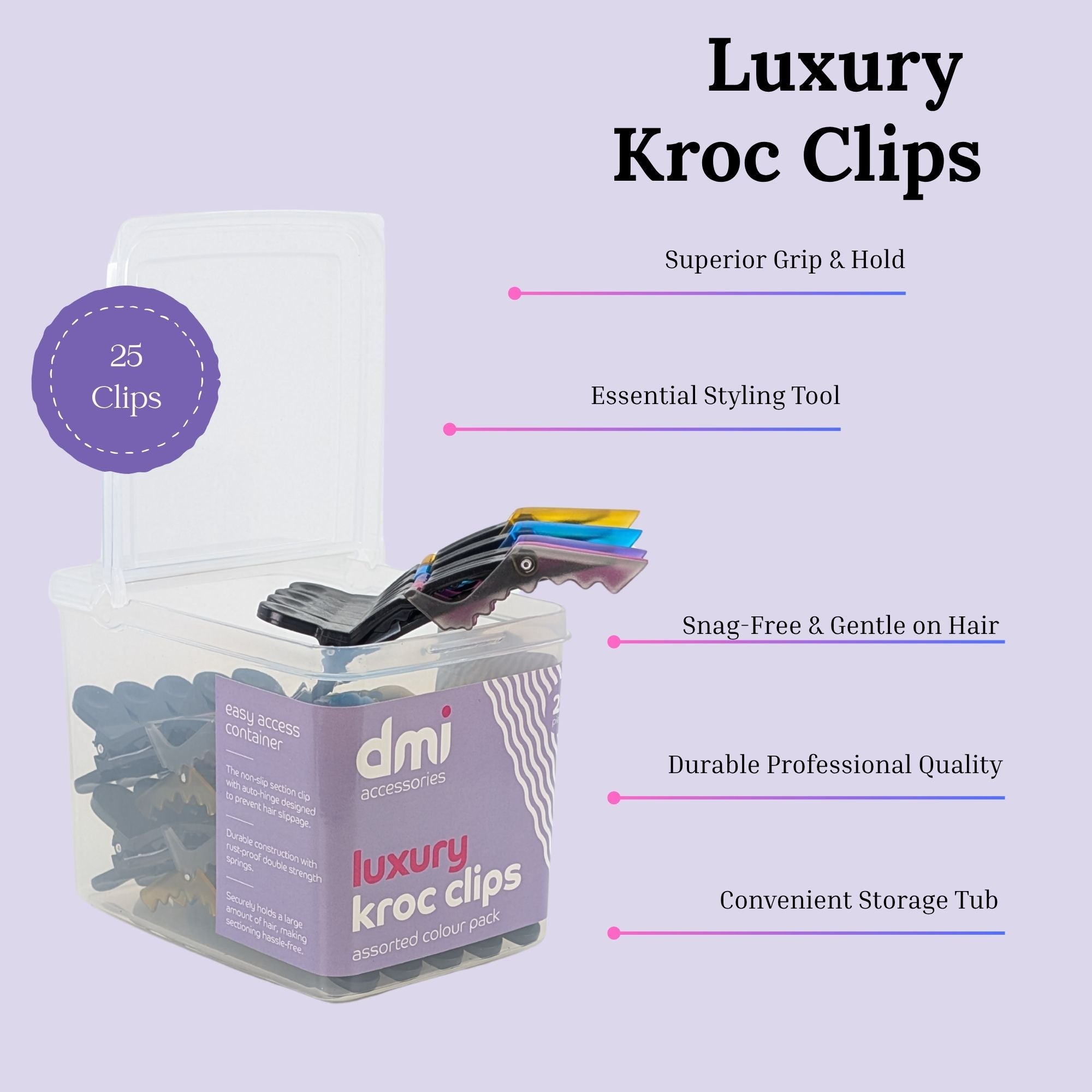 DMI Professional - Luxury Kroc Clips Black 25 Clips