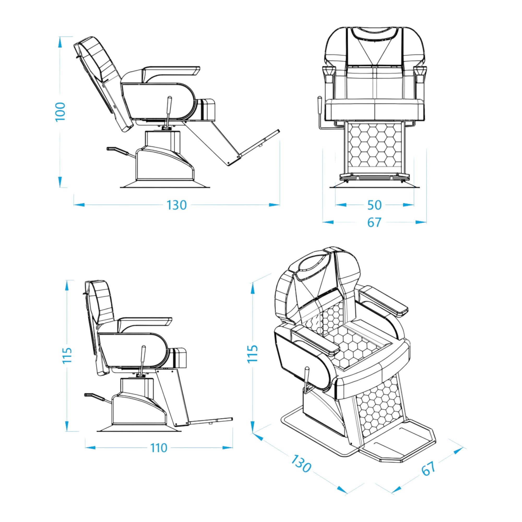 Alpeda - Boss Black A Barber Chair (Black Finish)