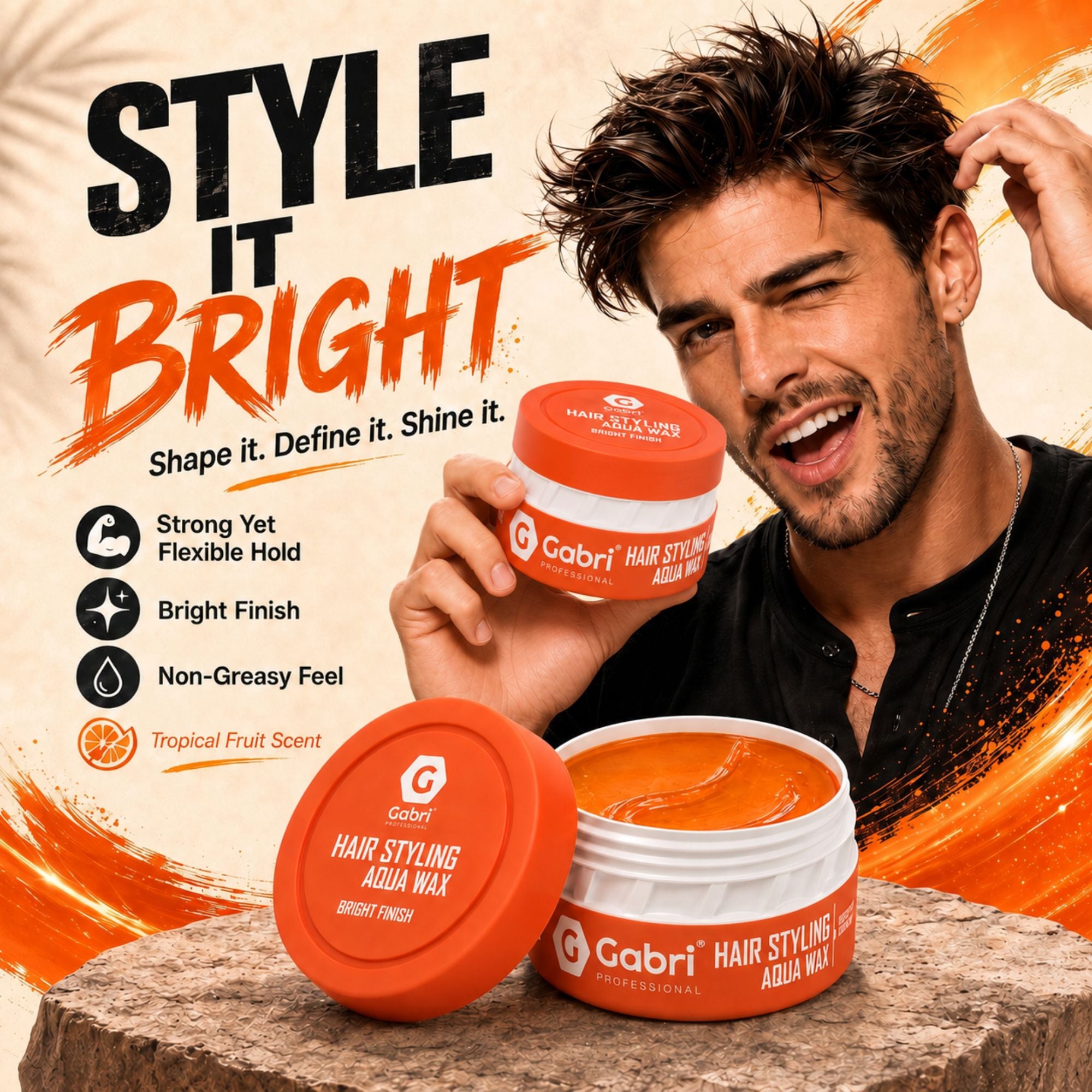 Gabri Professional - Hair Styling Aqua Wax Bright Finish 150ml