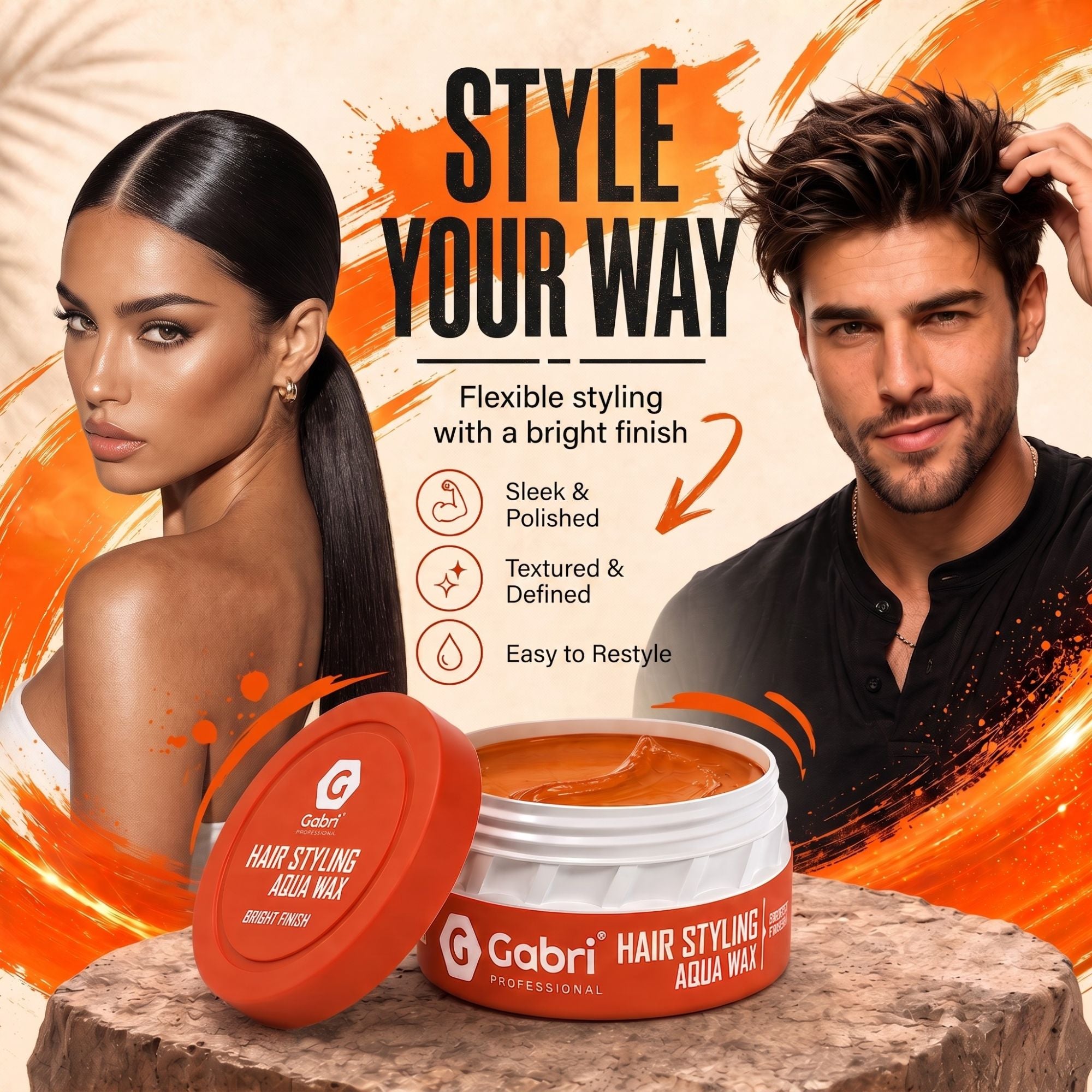 Gabri Professional - Hair Styling Aqua Wax Bright Finish 150ml