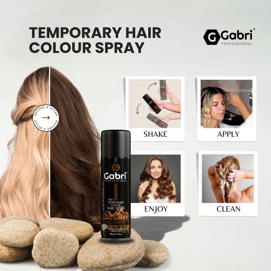 Gabri Professional - Pro Temporary Hair Colour Shimmer Spray Dark Brown 150ml