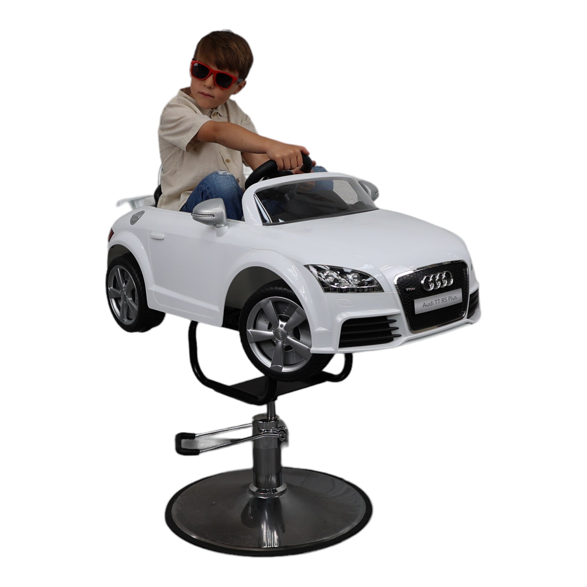Kids Barber Chairs - Premium Sports Roadster White