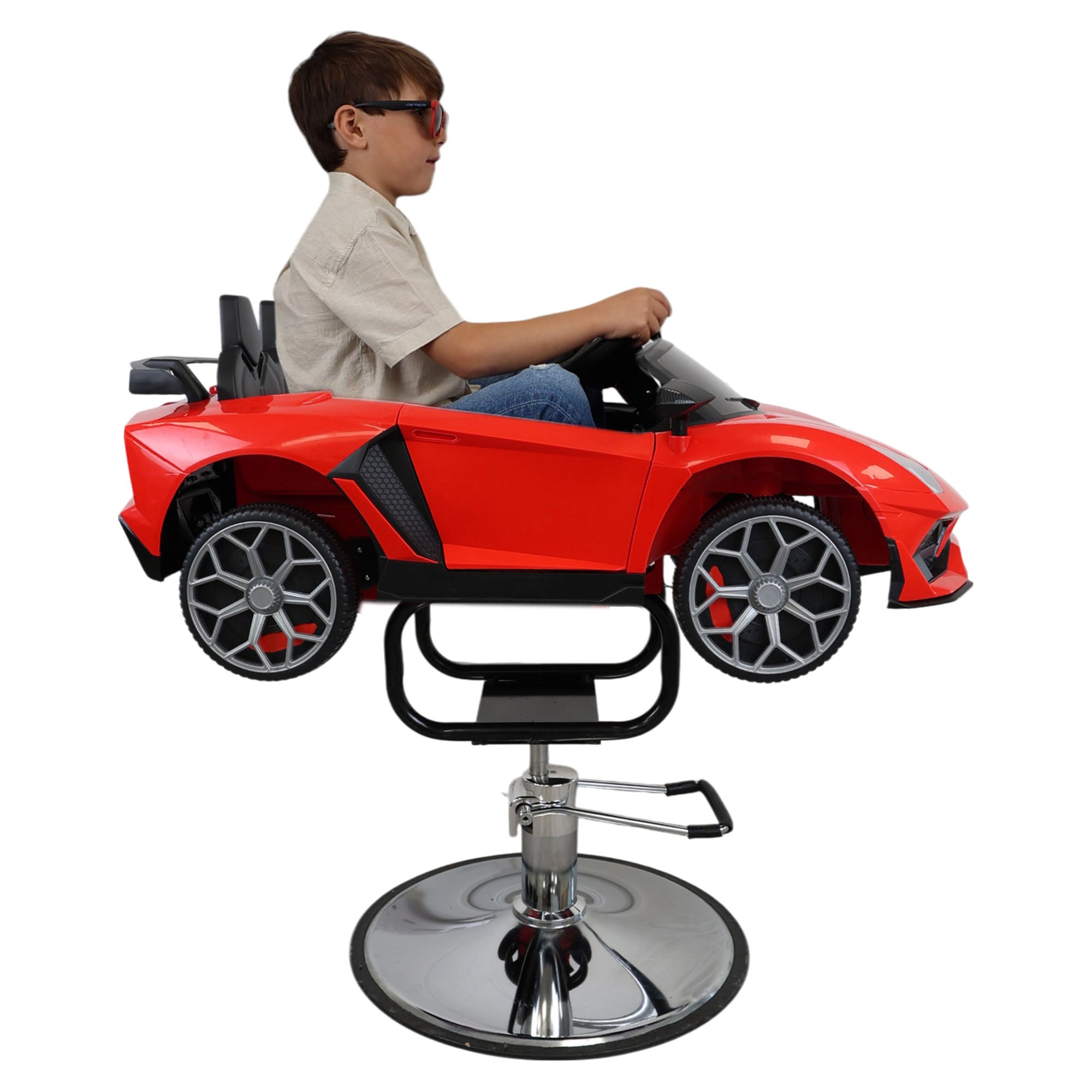 Kids Barber Chairs - Luxury Supercar Style Red