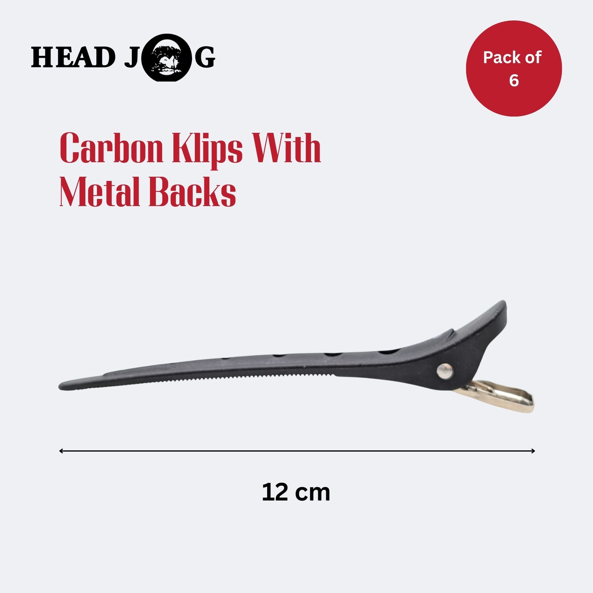 Head Jog - Carbon Klips With Metal Backs 6pcs