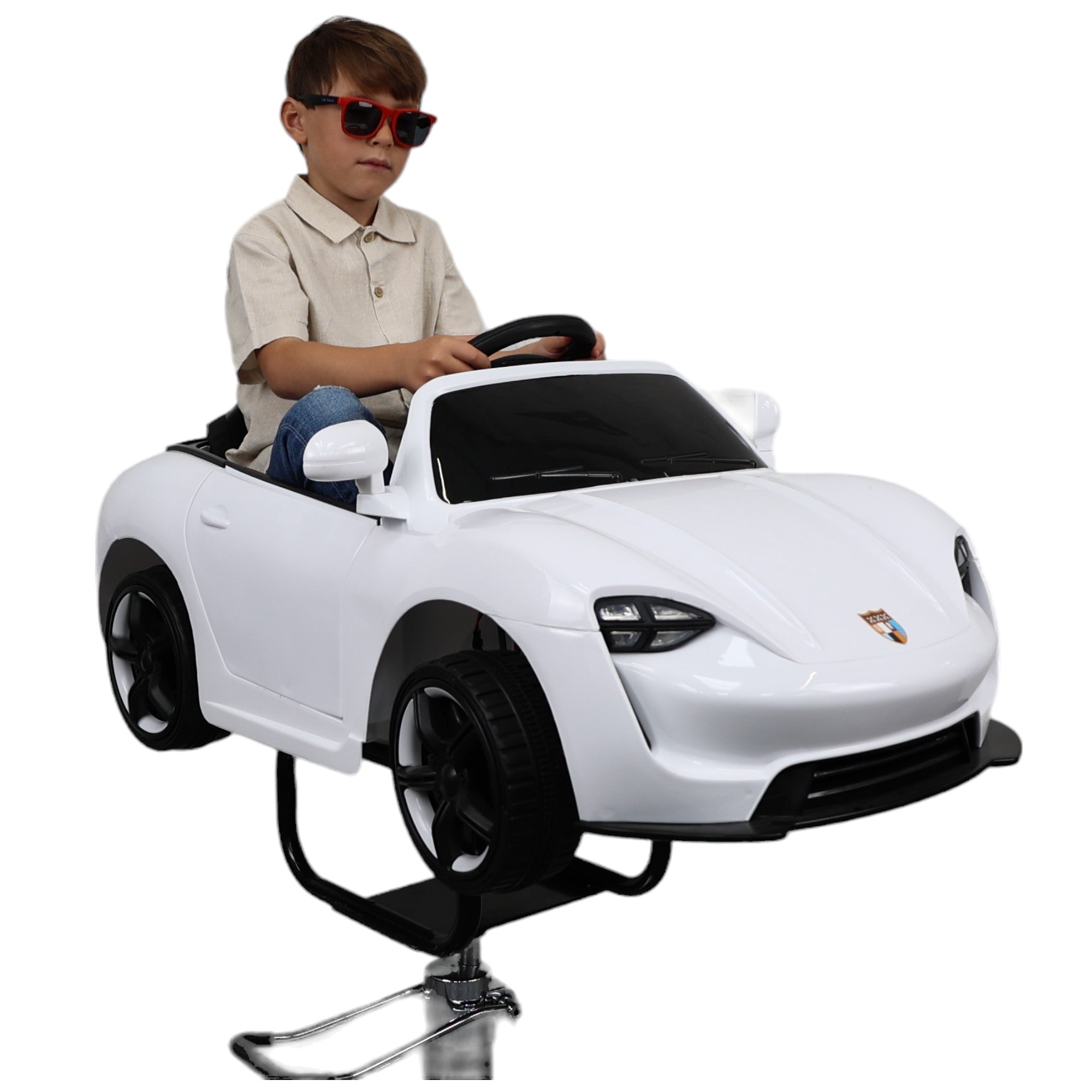 Kids Barber Chairs - Swift Cayenne Style White