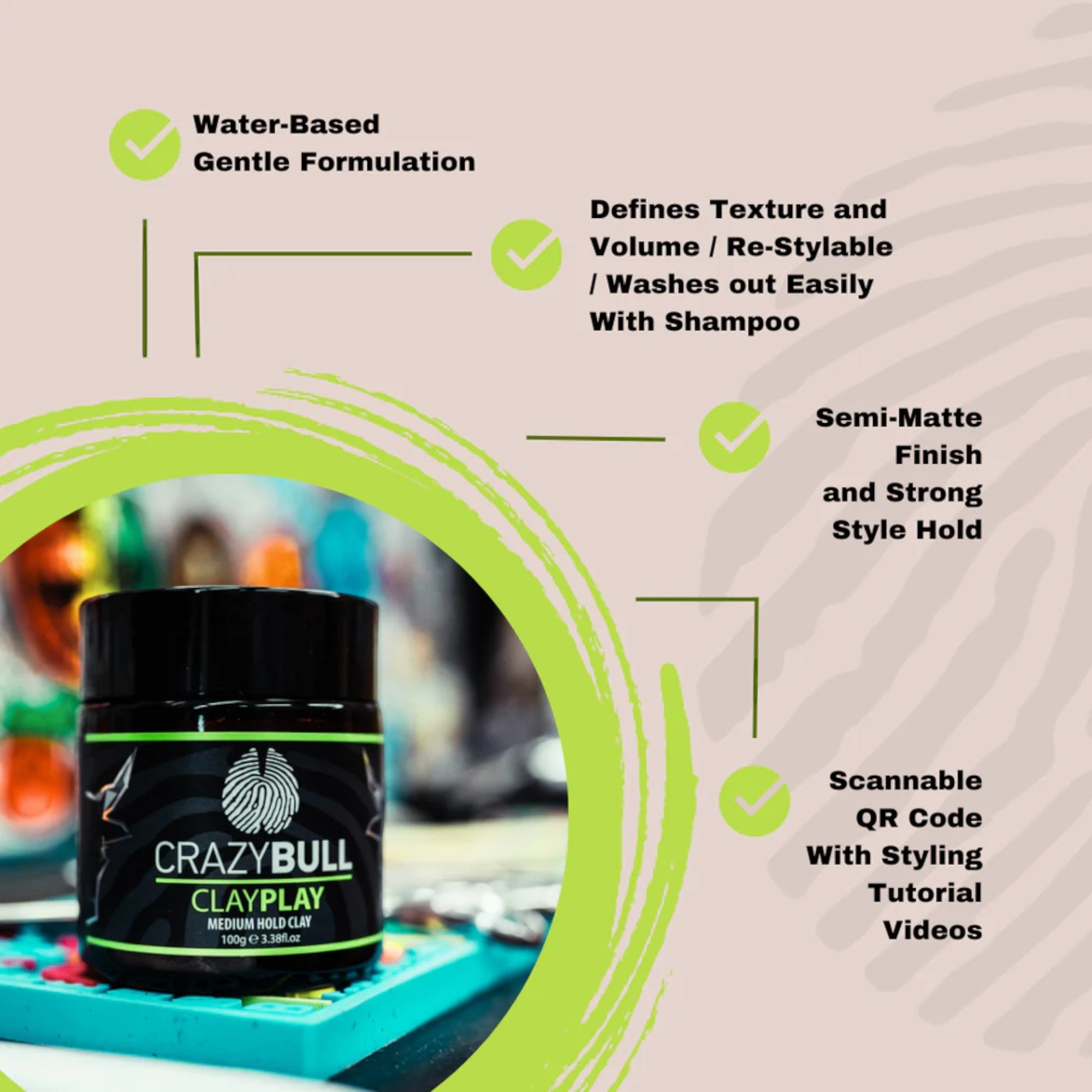 Crazy Bull - Clay Play Medium Hold Clay 100g