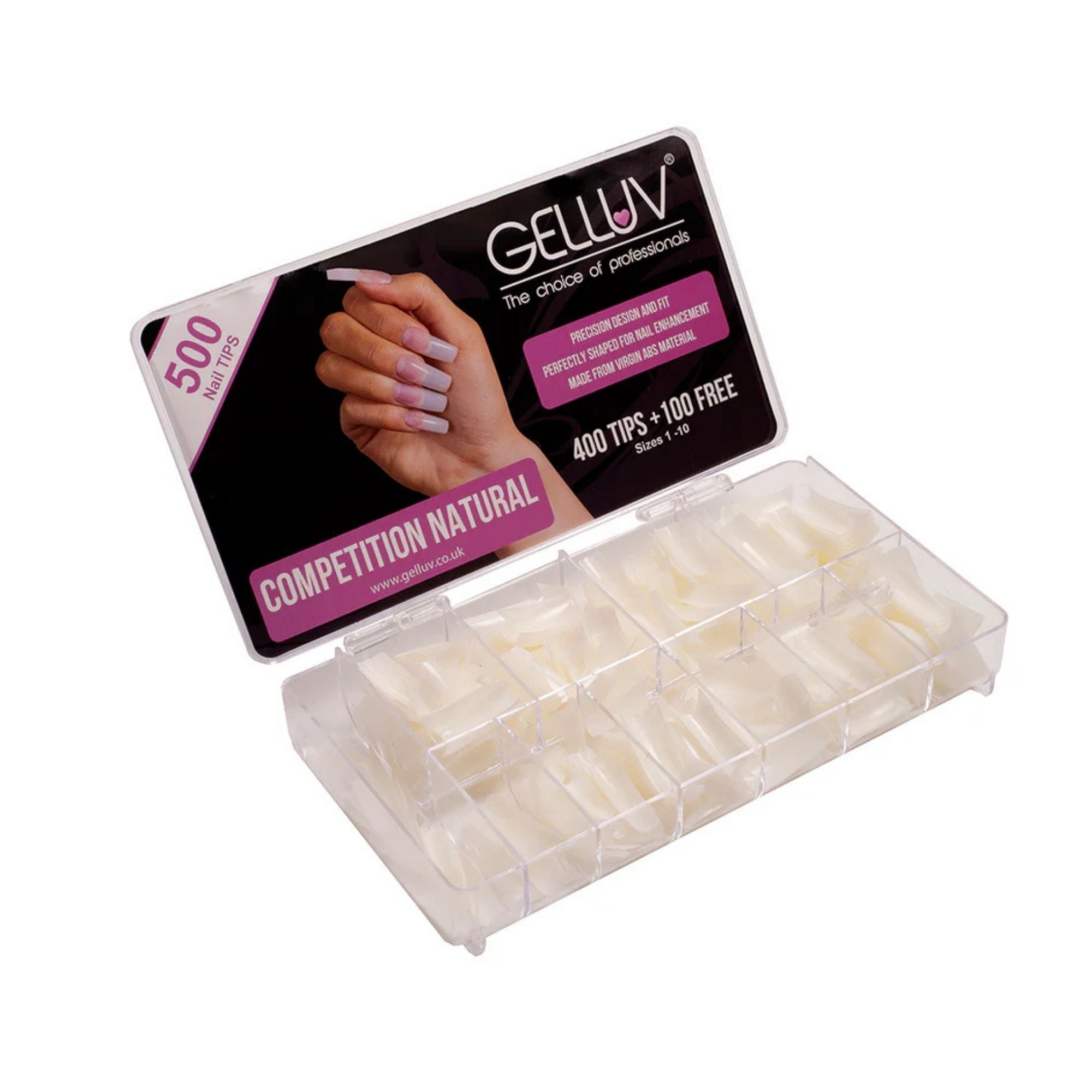Gelluv - Competition Natural Nail Tips 1-10 Sizes 500pcs