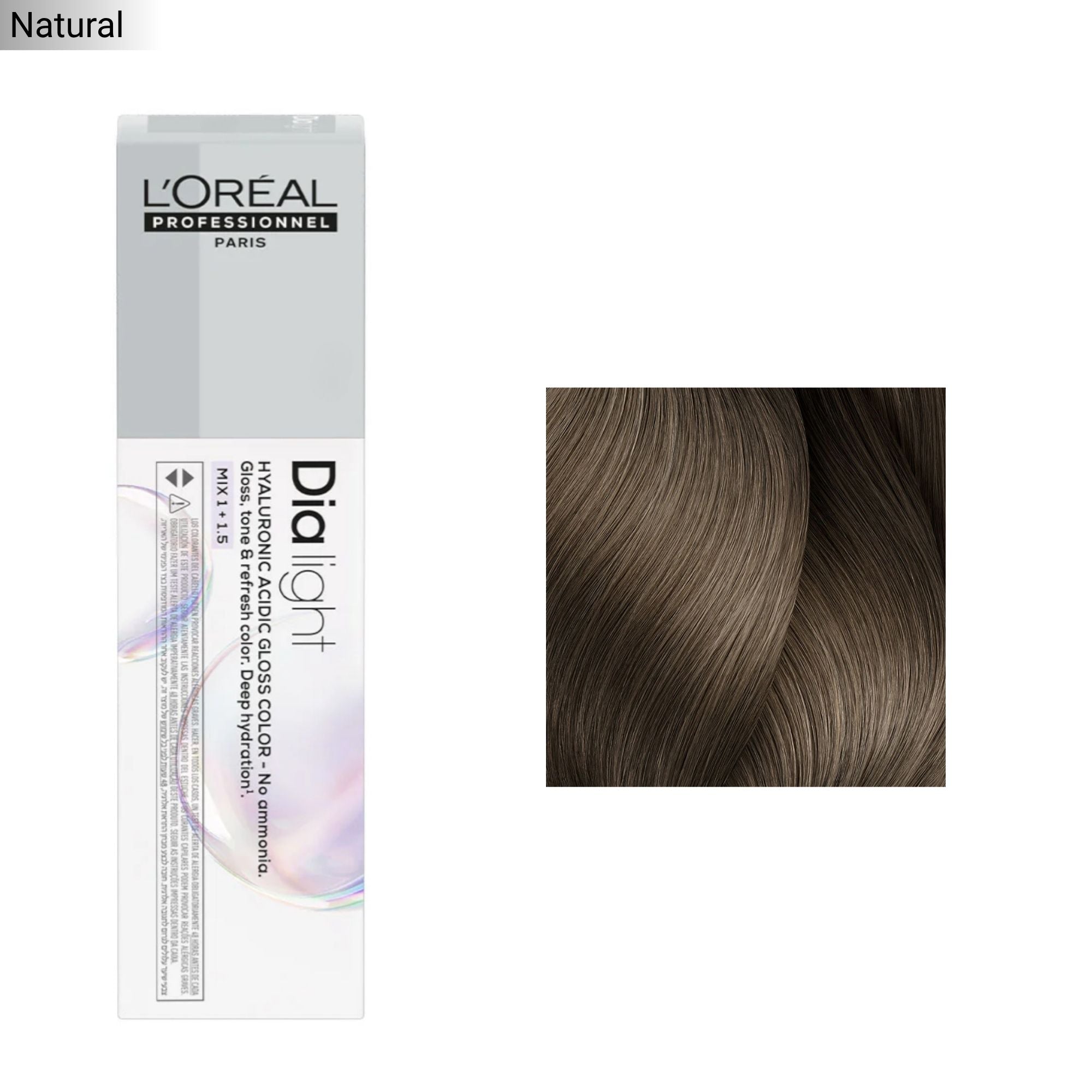 Loreal Professionnel - Dia Light Demi Permanent Hyaluronic Acidic Gloss Colour Natural Series 60ml