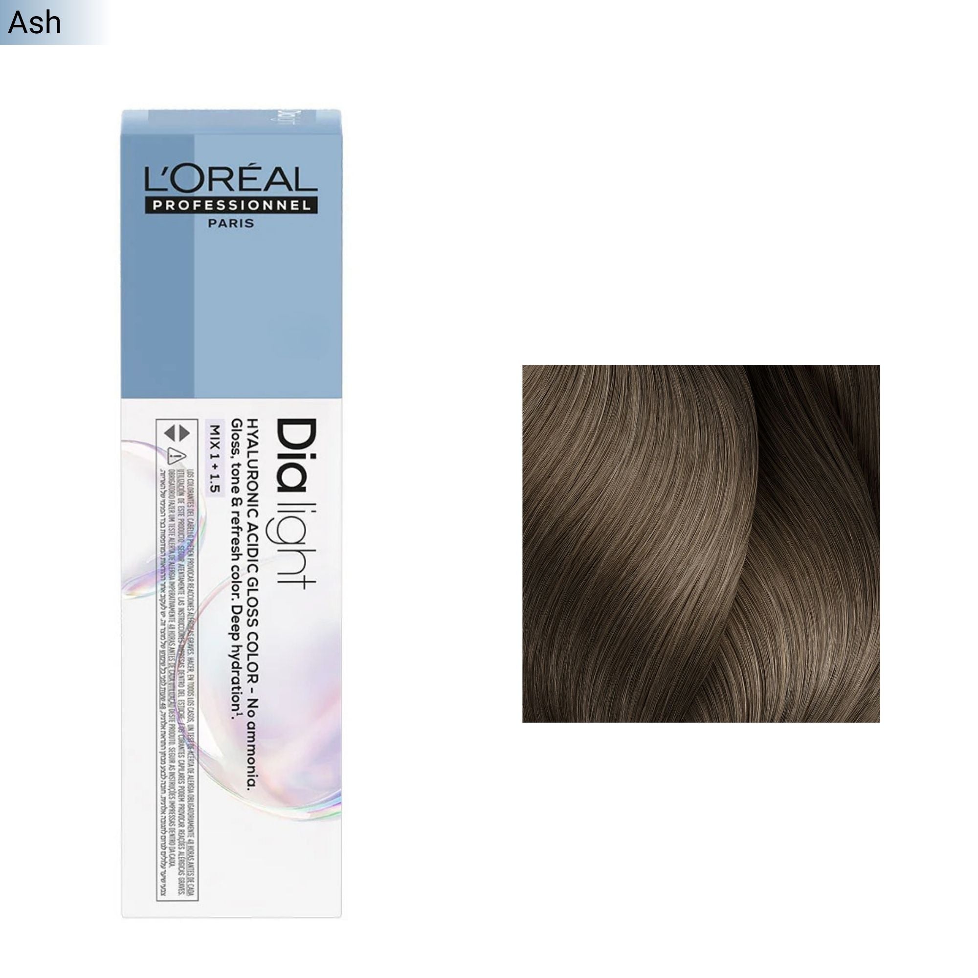 Loreal Professionnel - Dia Light Demi Permanent Hyaluronic Acidic Gloss Colour Ash Series 60ml
